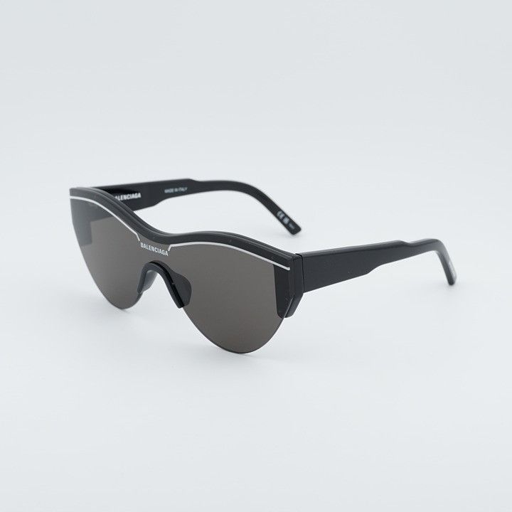 Balenciaga Balenciaga BB0004S 001 Semi Rim Sunglasses Black Shield Size ONE SIZE - 7 Thumbnail