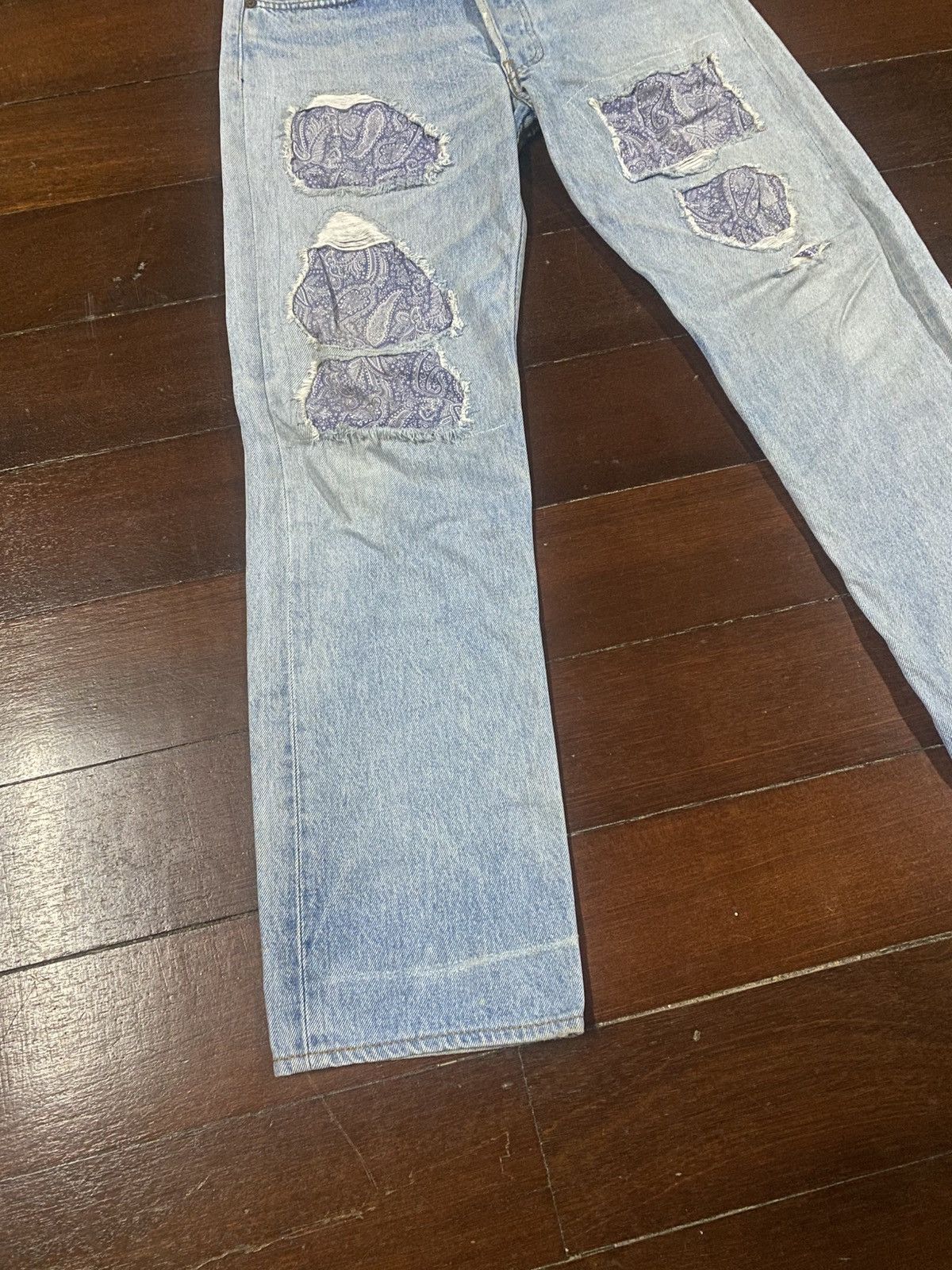 Levi's Vintage 70s 80s Levis 501 distressed rework patch mud wash Size US 30 / EU 46 - 3 Thumbnail