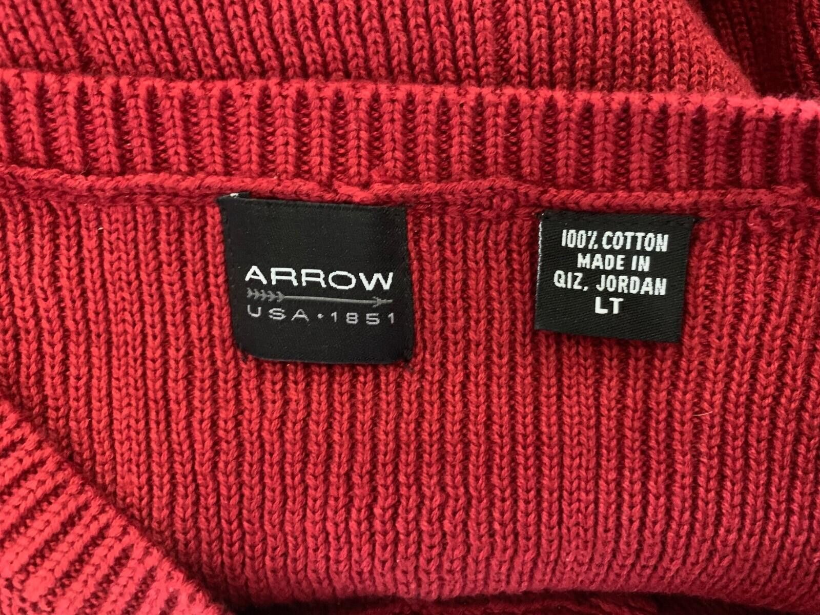 Arrow NWOT Red Men's LT 100% Cotton 24in Chest & 25in Front & Slee Size US L / EU 52-54 / 3 - 3 Thumbnail