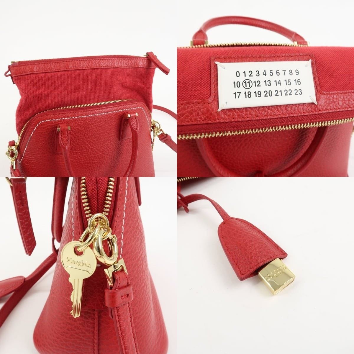 Maison Margiela Maison Margiela 5AC Mini Grained Calfskin Satchel Red Size ONE SIZE - 6 Thumbnail