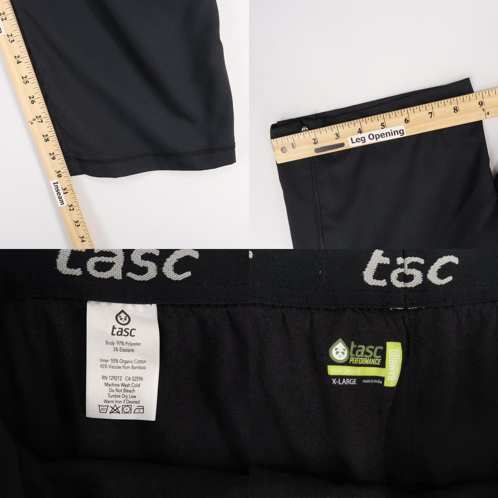 Vintage Tasc Performance Pants Mens XL Black Hybrid Ankle Zip Elastic Drawstring Bamboo Size US 36 / EU 52 - 8 Thumbnail