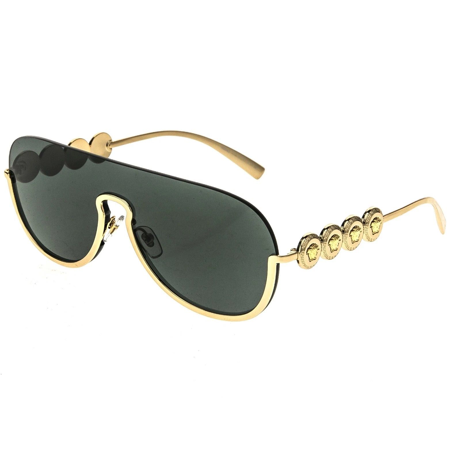 Versace VERSACE VE2215 2215 Coin Medusa Stud Gold Black Pilot Mask Size ONE SIZE - 7 Thumbnail