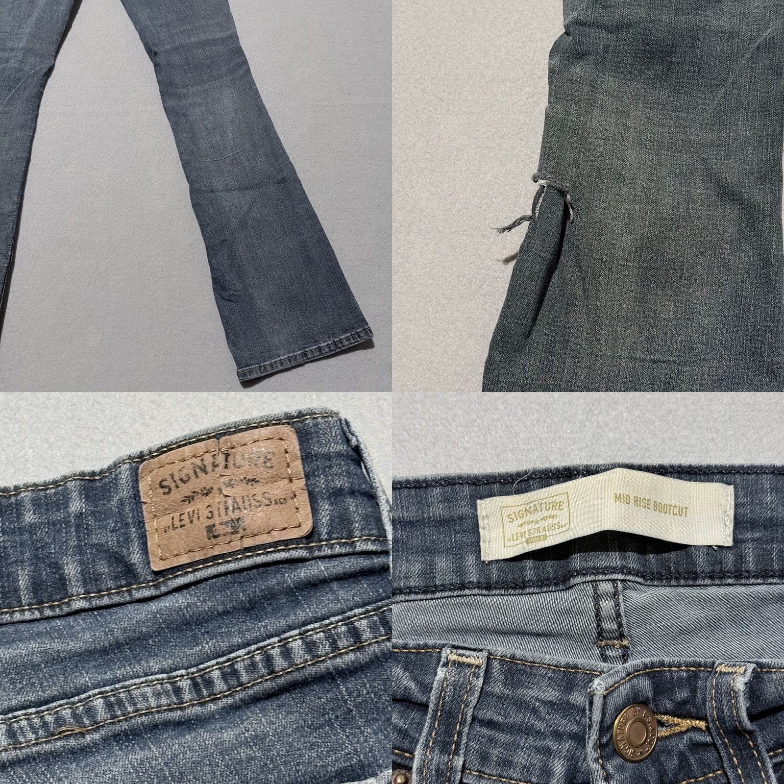 Levi's Signature Gold by Levi Strauss Mid Rise Bootcut Jeans Blue Denim Women's 2 XS 26x32 Y2K Gold Logo Button Zip Inseam 30 Vintage No Size 26" / US 2 / IT 38 - 8 Thumbnail