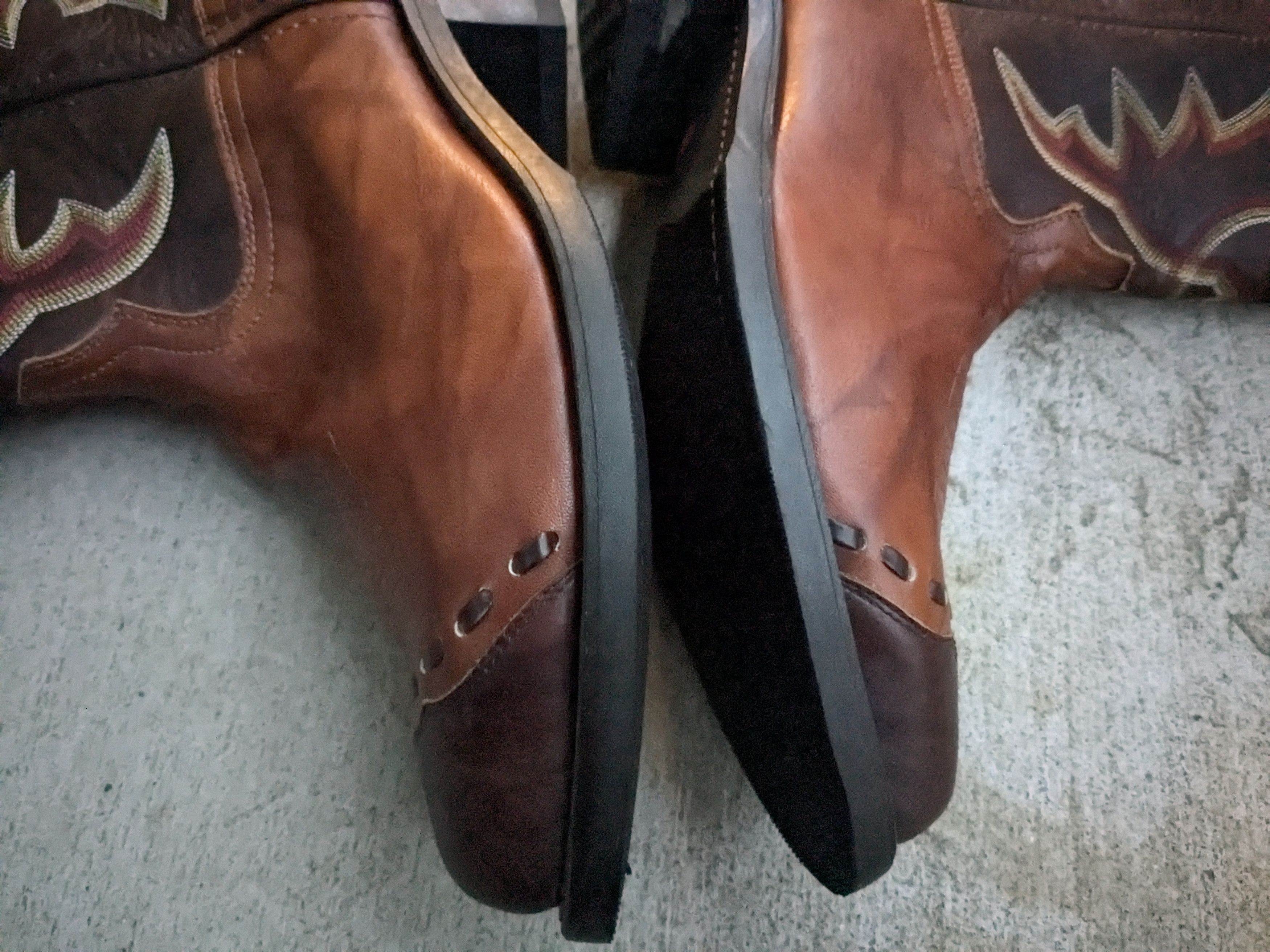 Durango × Vintage Durango Cowboy Boots Brown 10 EE Wide Leather Size US 10 / EU 43 - 11 Thumbnail