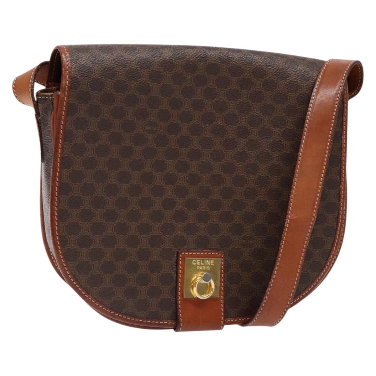 Celine CELINE Macadam Canvas Shoulder Bag Pvc Leather Brown Gold Size ONE SIZE - 1 Thumbnail