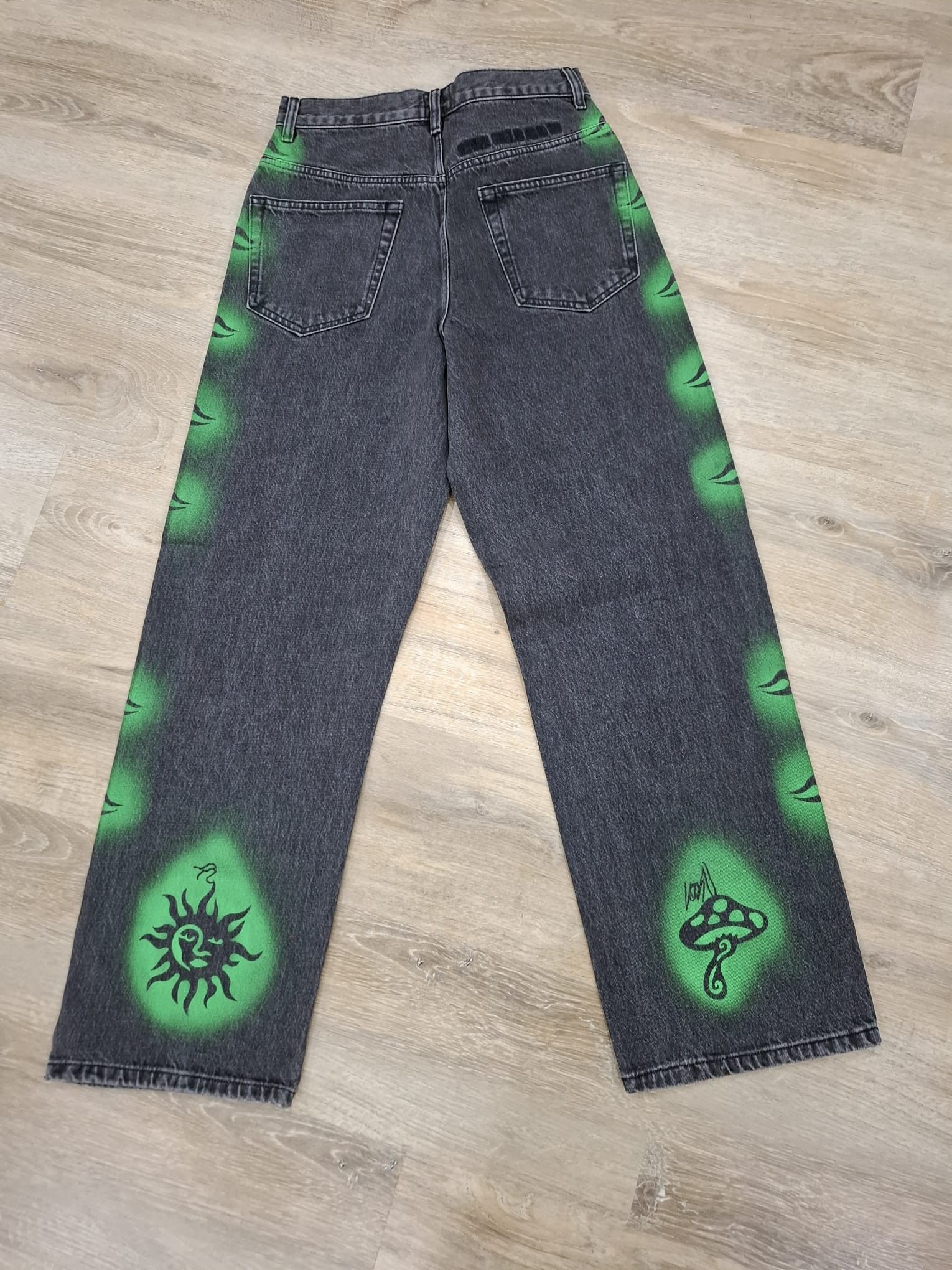 Dries Van Noten × Stussy Hand-Stencilled Denim Jeans Size US 30 / EU 46 - 11 Thumbnail