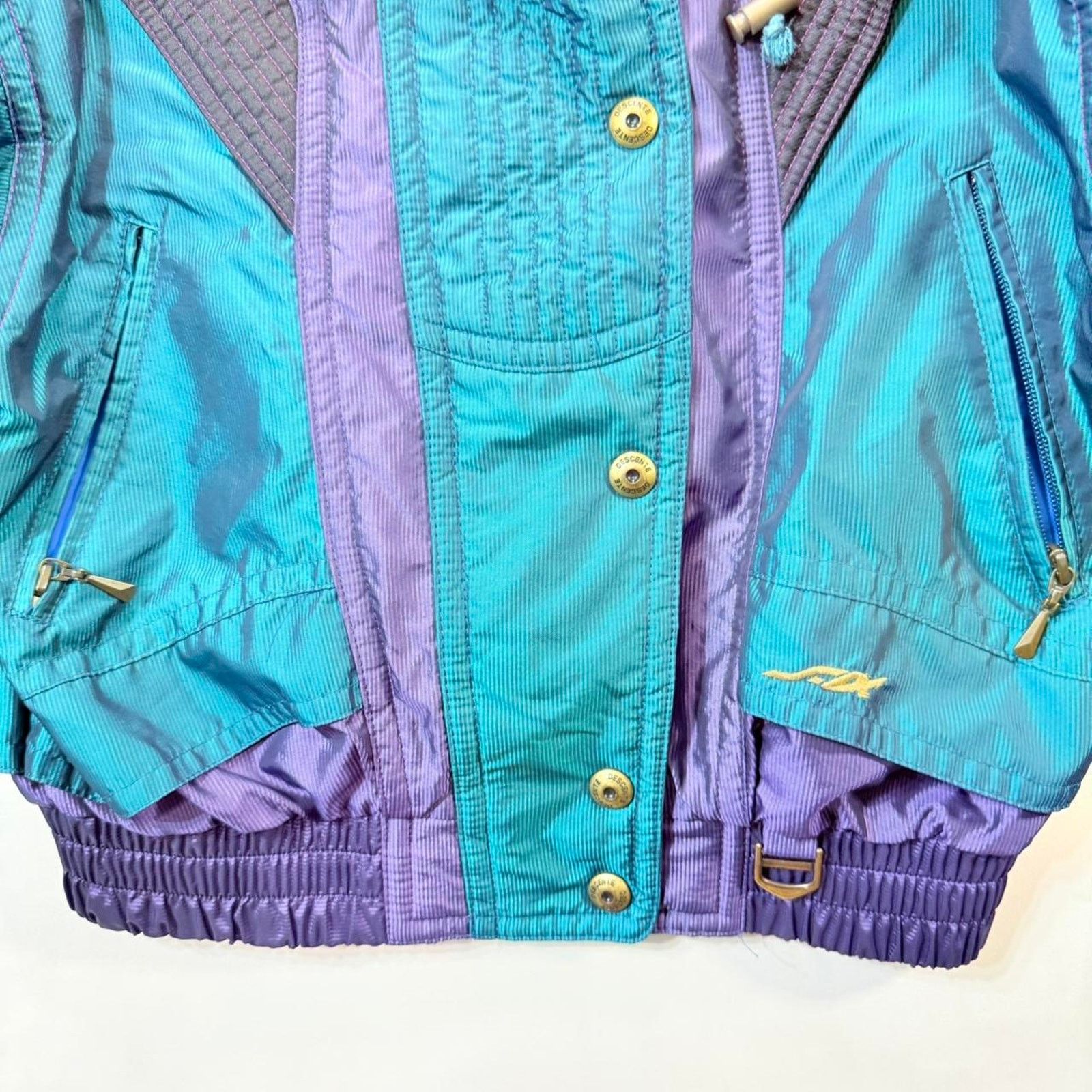 Descente 80s Descente ski jacket - blue and purple colour block Sz 6 Size M / US 6-8 / IT 42-44 - 2 Thumbnail