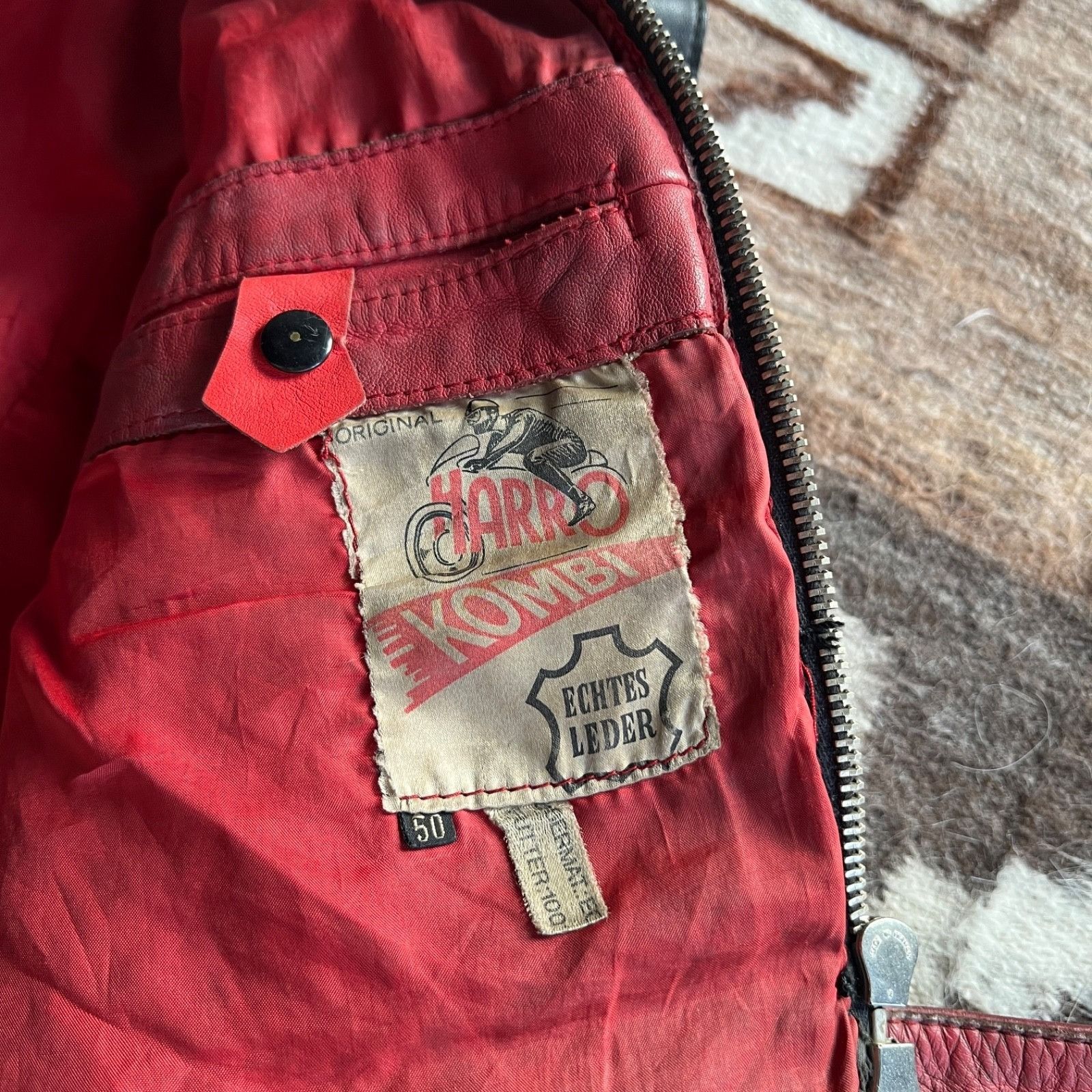 Genuine Leather Harro Vintage 70s Leather Motorcycle Jacket 9779AC Size US M / EU 48-50 / 2 - 2 Thumbnail