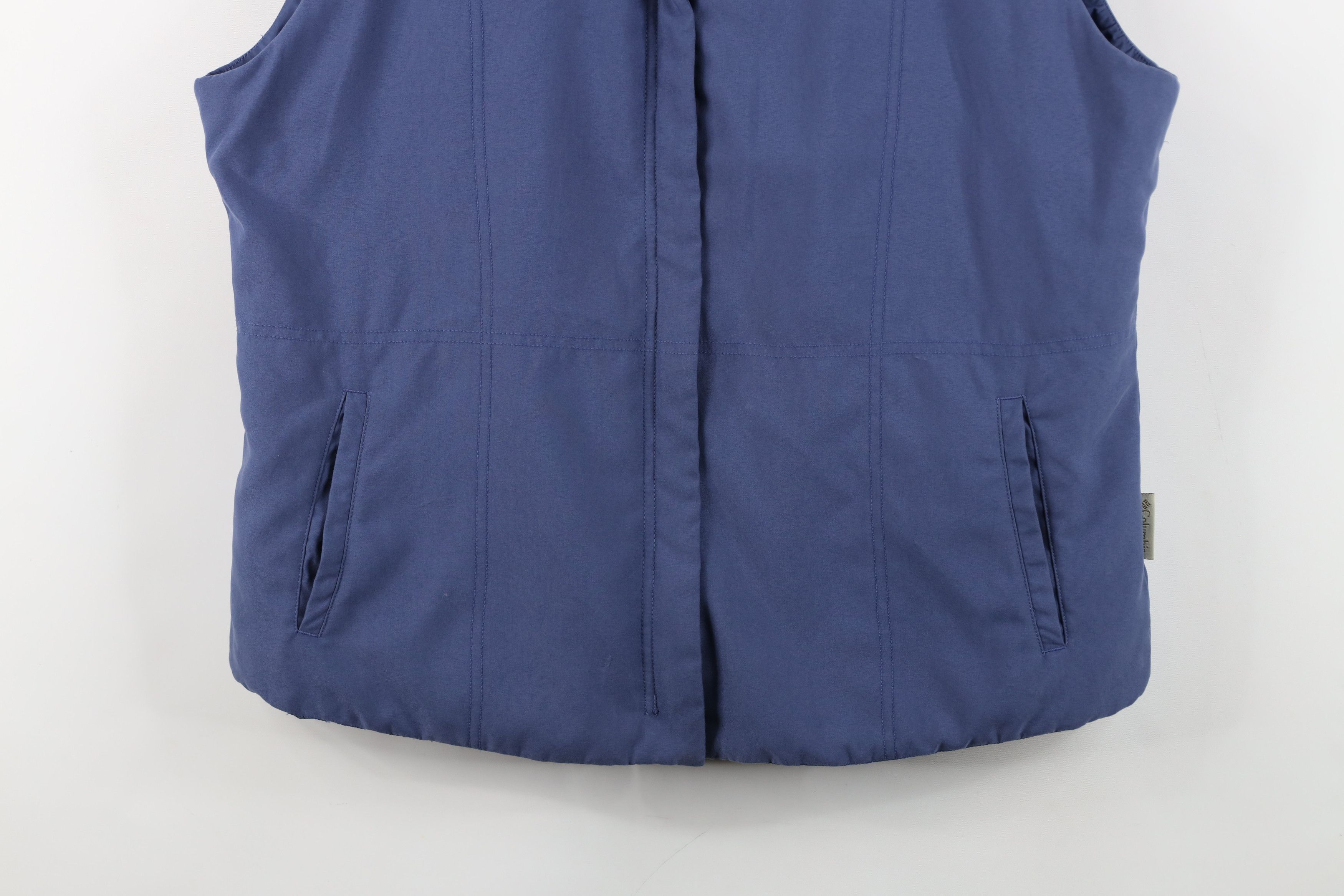 Columbia Vintage 90s Columbia Blank Microfiber Full Zip Vest Jacket Size XL / US 12-14 / IT 48-50 - 3 Thumbnail