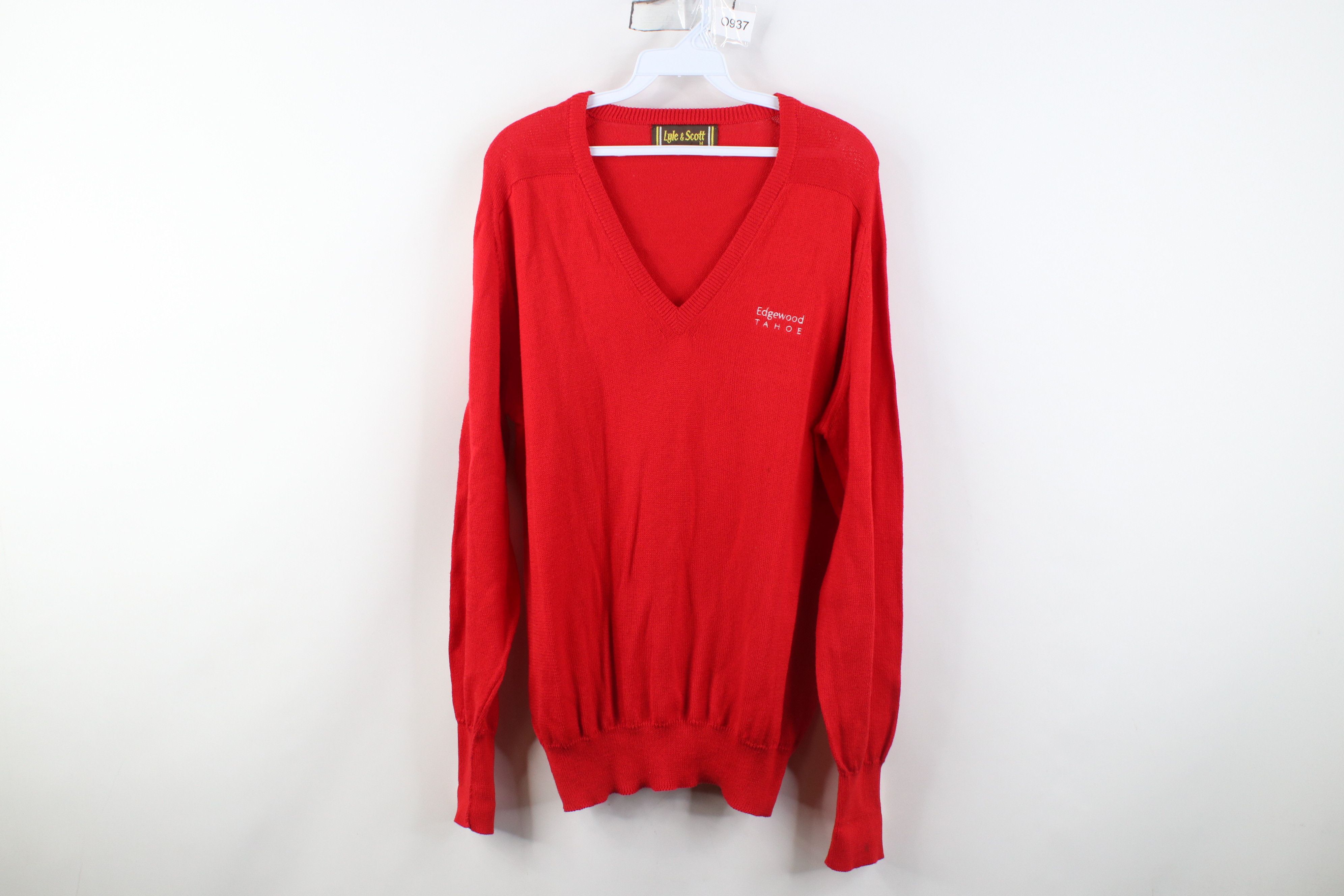 Vintage Vintage 70s Tahoe Golf Resort Knit V-Neck Sweater Red USA Size US M / EU 48-50 / 2 - 1 Thumbnail