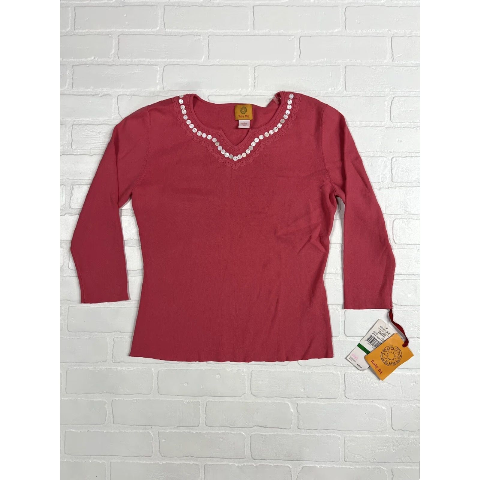 Vintage Ruby Road Pullover Sweater Women’s L NWT Red Size L / US 10 / IT 46 - 2 Thumbnail