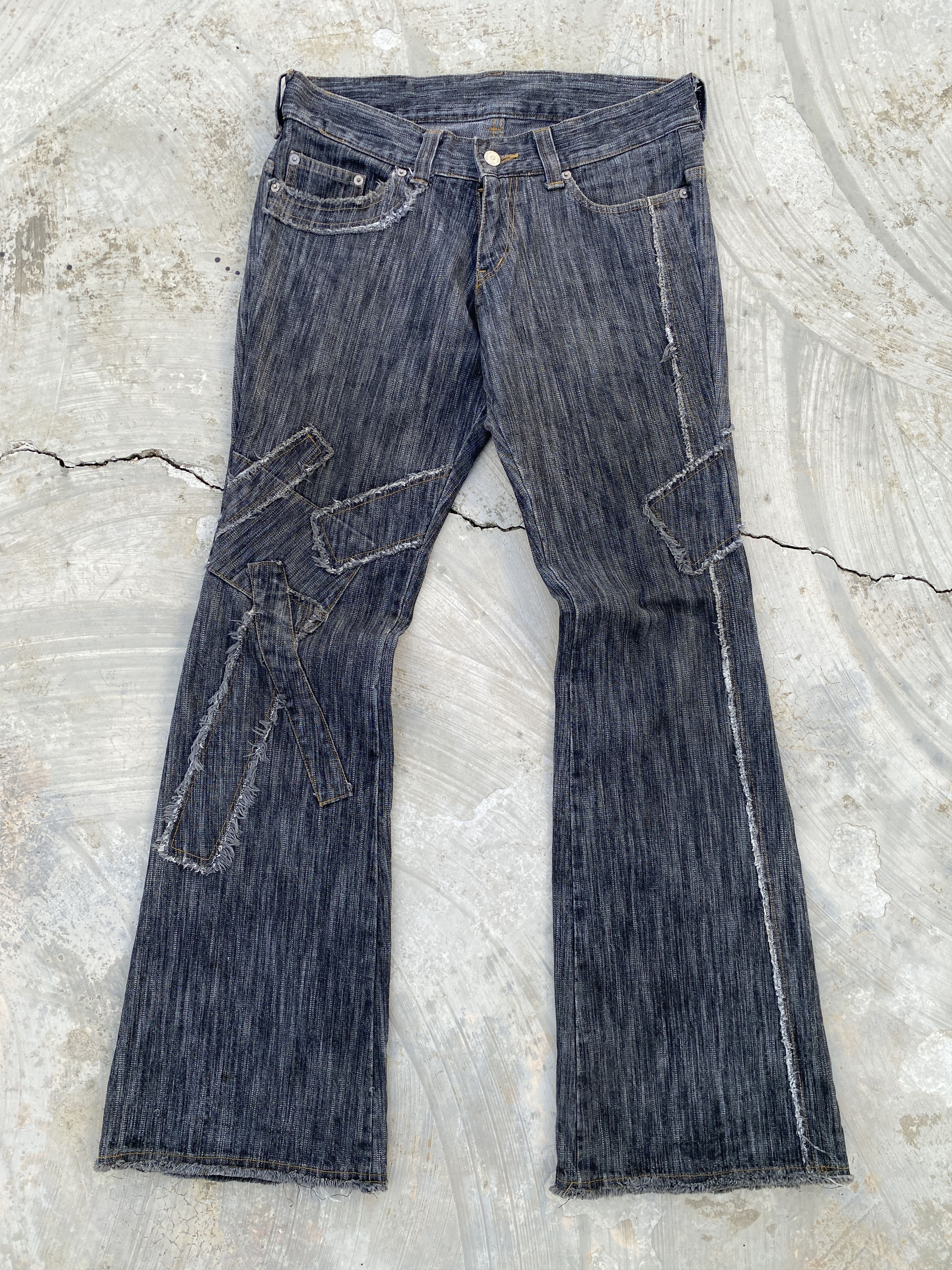 Japanese Brand × Tornado Mart Tornado Mart Patchwork Black Jeans Size US 33 - 1 Thumbnail
