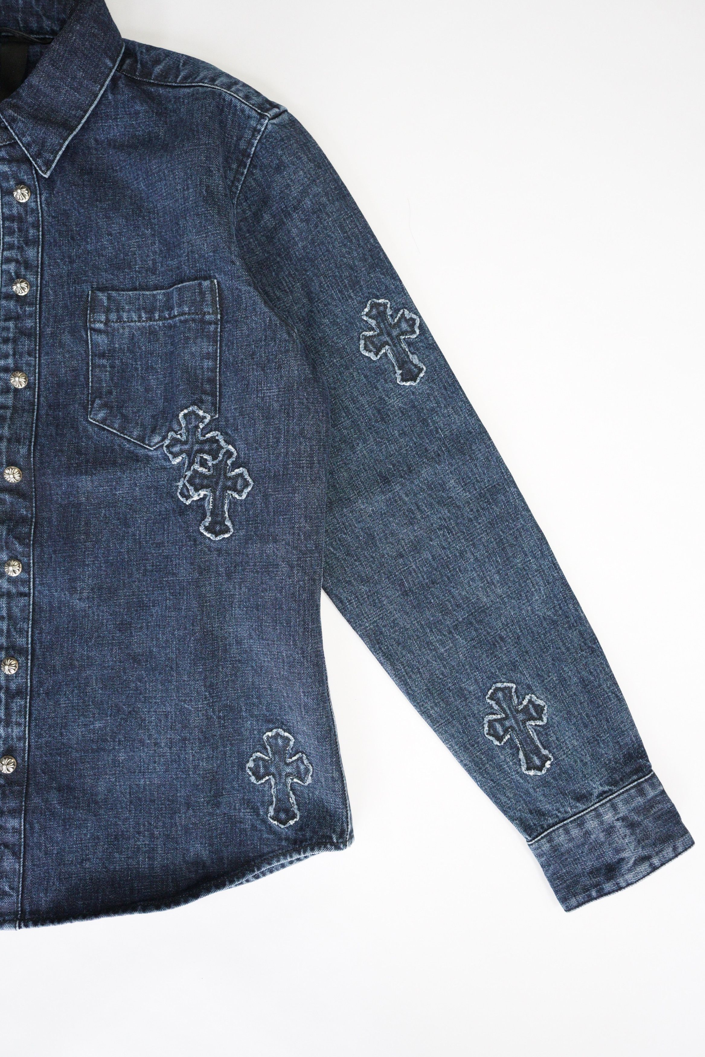 Chrome Hearts Chrome Hearts Denim Cross Shirt Size US L / EU 52-54 / 3 - 13 Thumbnail