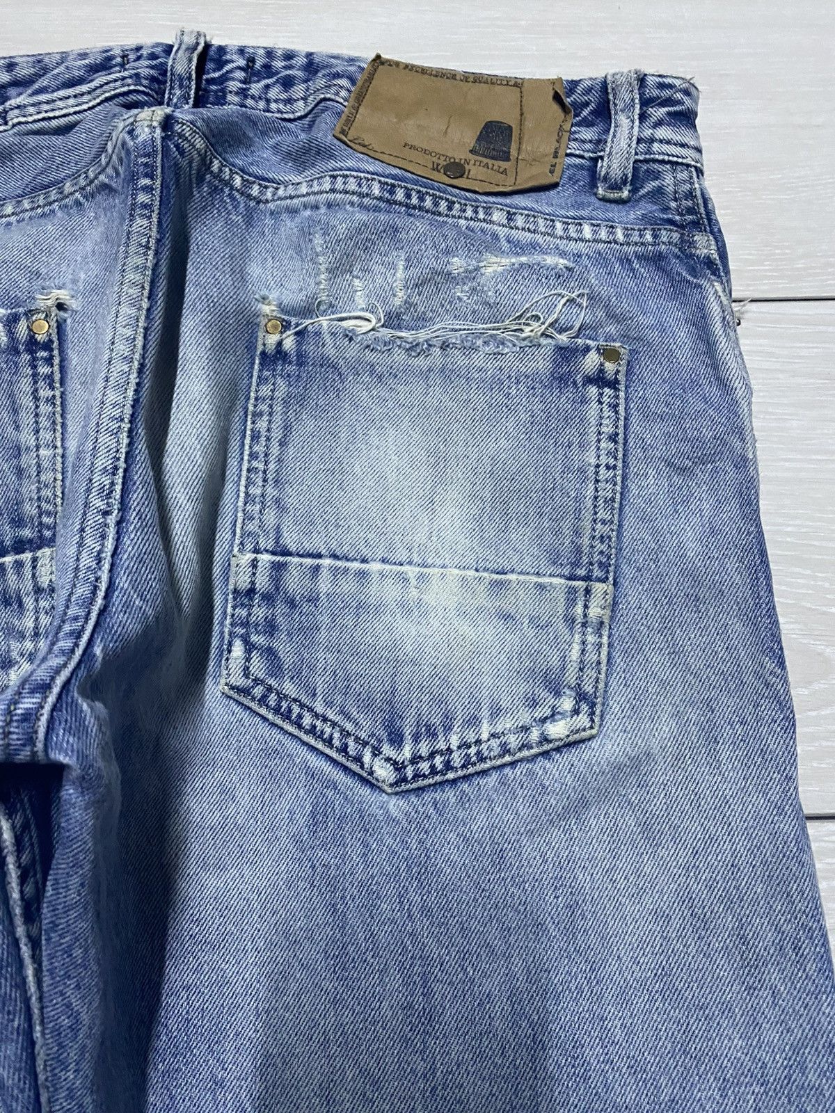 Diesel Black Gold Vintage Diesel Black Gold Selvedge Distressed Slim Jeans Size US 32 / EU 48 - 12 Thumbnail