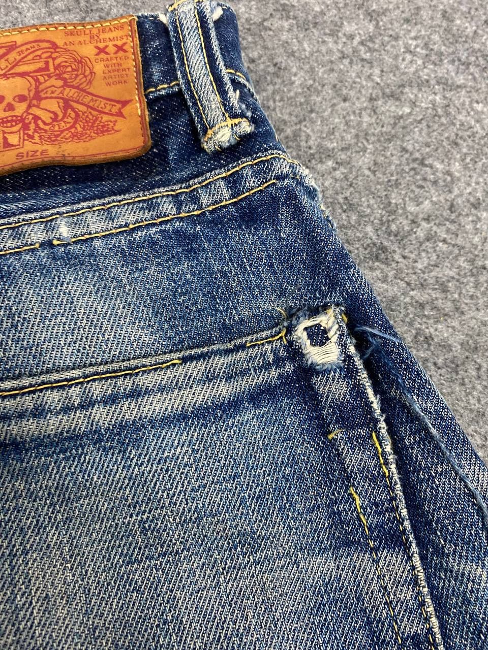 Skull Jeans by an Alchemist vintage skull jeans by alchemist selvedge distressed denim Size US 30 / EU 46 - 7 Thumbnail