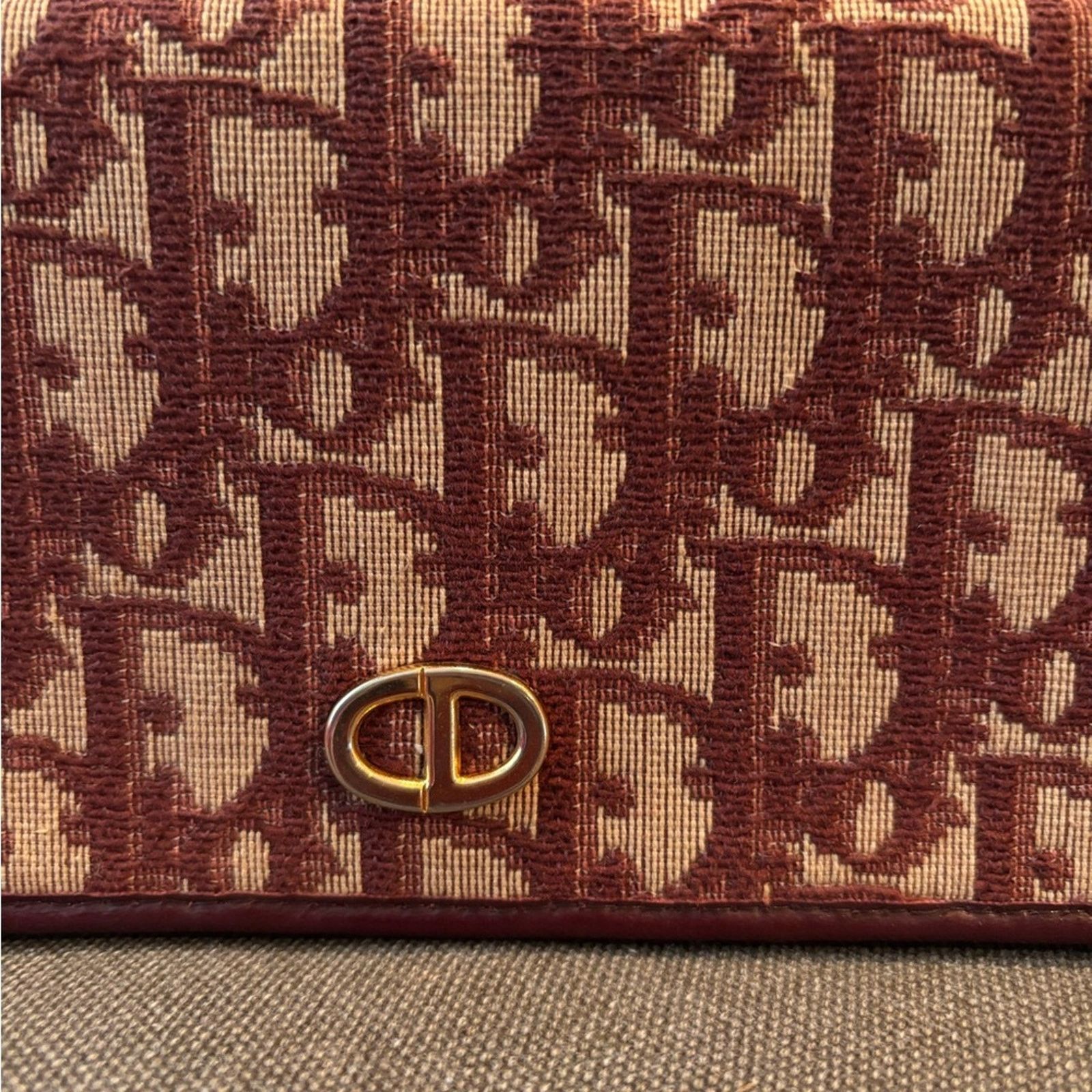 Dior Dior Trotter vintage Burgundy Monogram Clutch wallet Size ONE SIZE - 2 Thumbnail