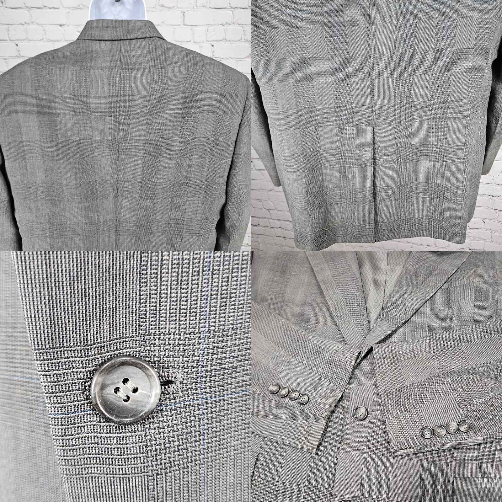 Hart Schaffner Marx VINTAGE Hart Schaffner Marx Grey Wool Blend Viracle Notch Blazer Sport Coat USA 42R Size 42R - 9 Thumbnail