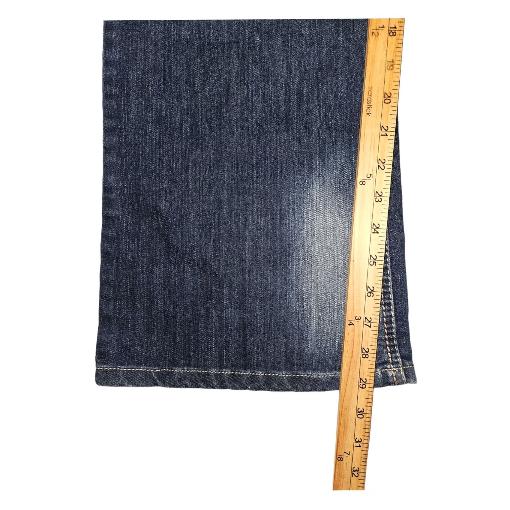 Vintage VINTAGE LEI Sophia Hipster Flare Jeans Women's 17 Short Blue Denim Embroidered Casual Size 38" / US 16 / IT 52 - 6 Thumbnail