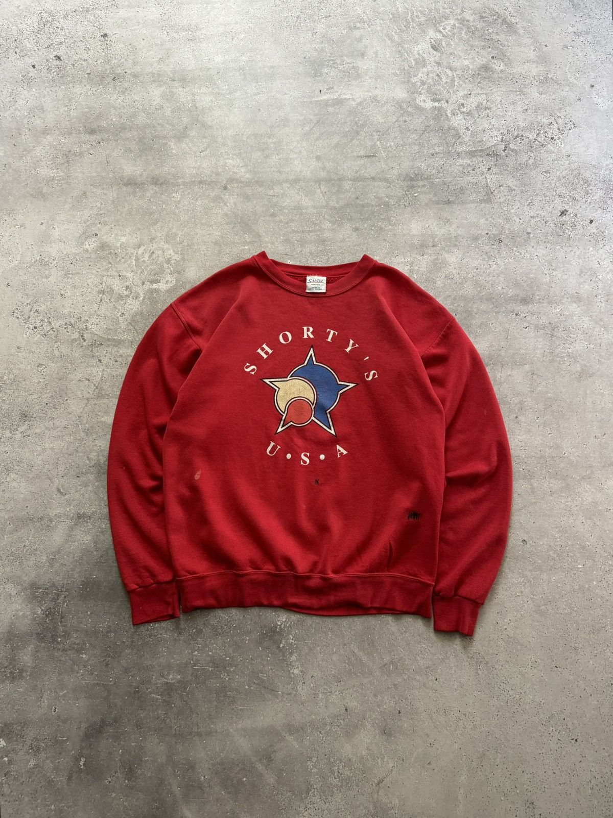 Shorty's Skateboards × Spitfire × Vintage Vintage 90s Shorty’s Skateboarding USA Faded Red Sweatshirt Size US L / EU 52-54 / 3 - 1 Thumbnail
