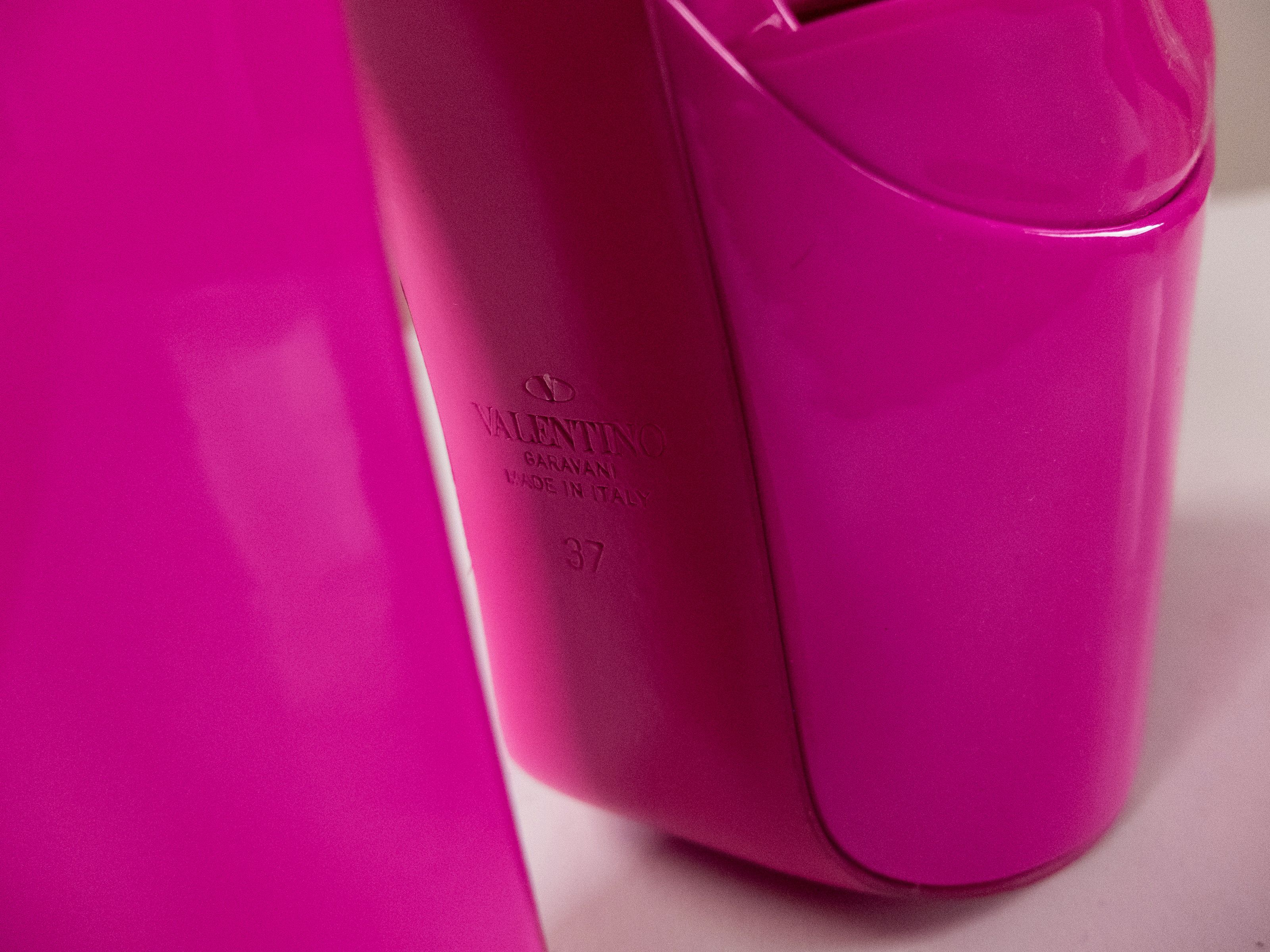 Valentino VALENTINO Discobox pink patent leather platform pumps 7 37 Size US 7 / IT 37 - 10 Thumbnail