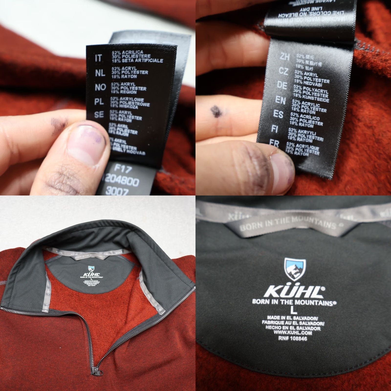 Vintage Kuhl Sweater Mens L Red Revel Zip Pullover Fleece Knit Outdoor Hiking Size US L / EU 52-54 / 3 - 8 Thumbnail