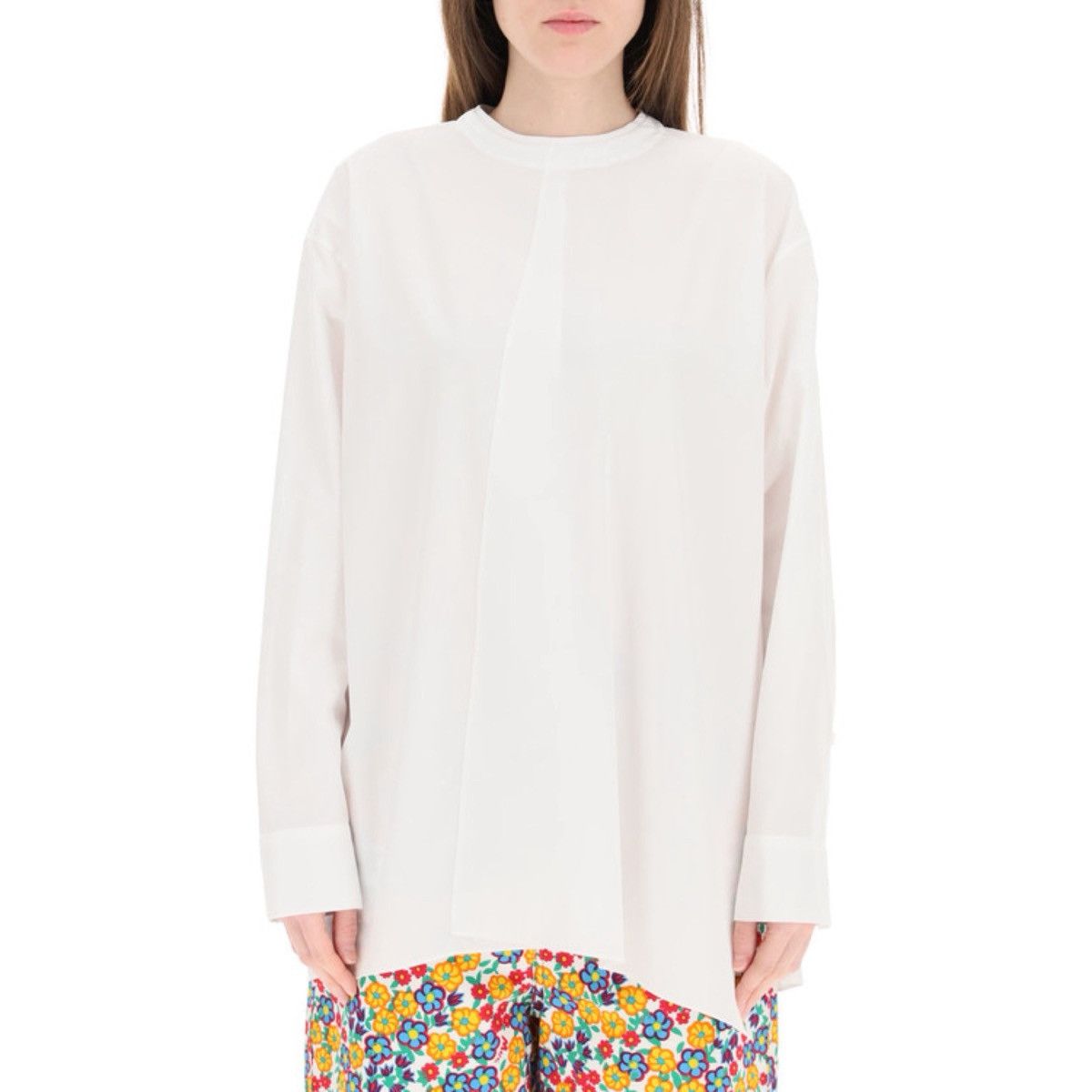 Marni Asymmetric Cotton Shirt Size XS / US 0-2 / IT 36-38 - 1 Thumbnail