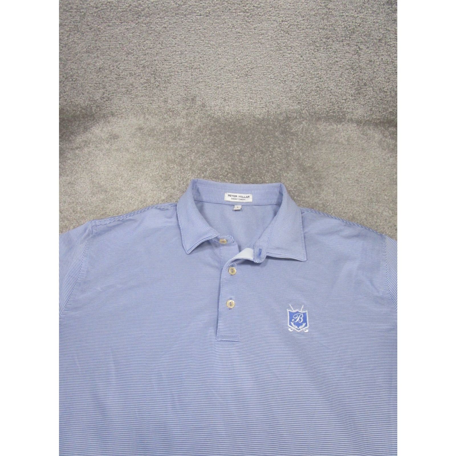 Peter Millar PETER MILLAR Polo Shirt Mens XL Blue Striped Golf Stretch Summer Comfort Size US XL / EU 56 / 4 - 2 Thumbnail