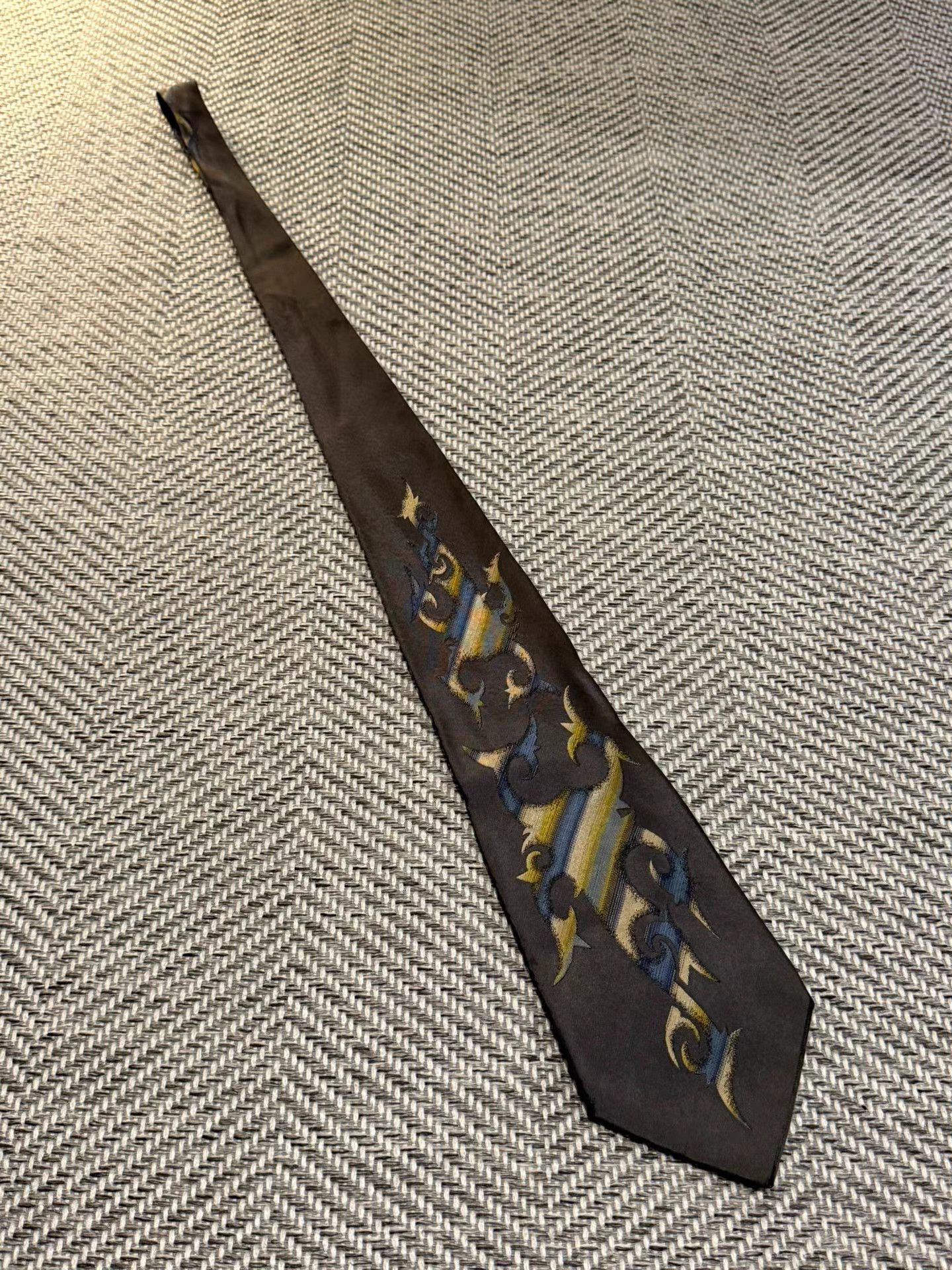 Jean Paul Gaultier Jean Paul Gaultier Gothic Letter Jacquard Tie K24 Size ONE SIZE - 1 Thumbnail