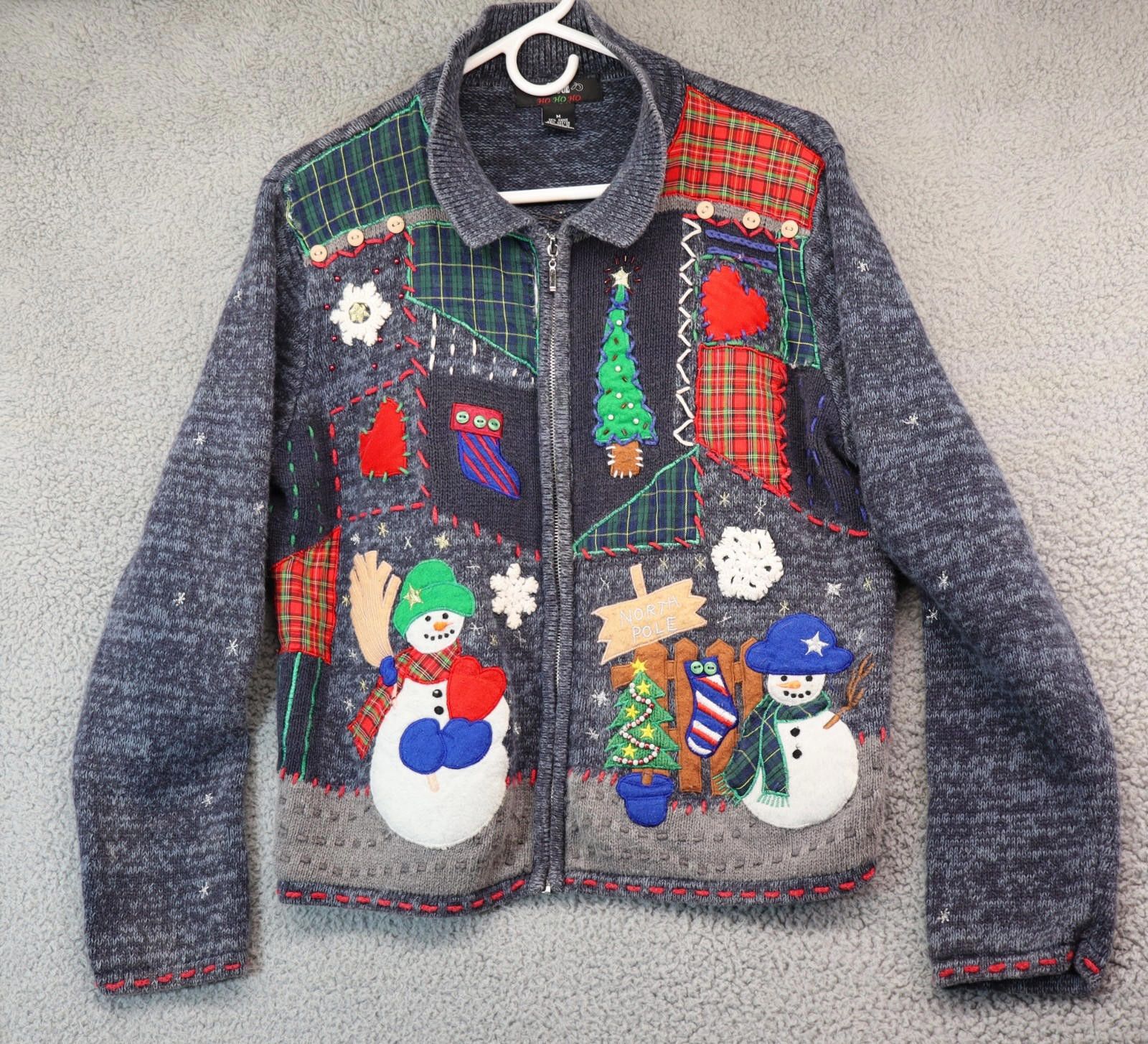 Other Segue Winter Sweater Christmas Snowman Embroid Jacket Medium Size M / US 6-8 / IT 42-44 - 1 Thumbnail