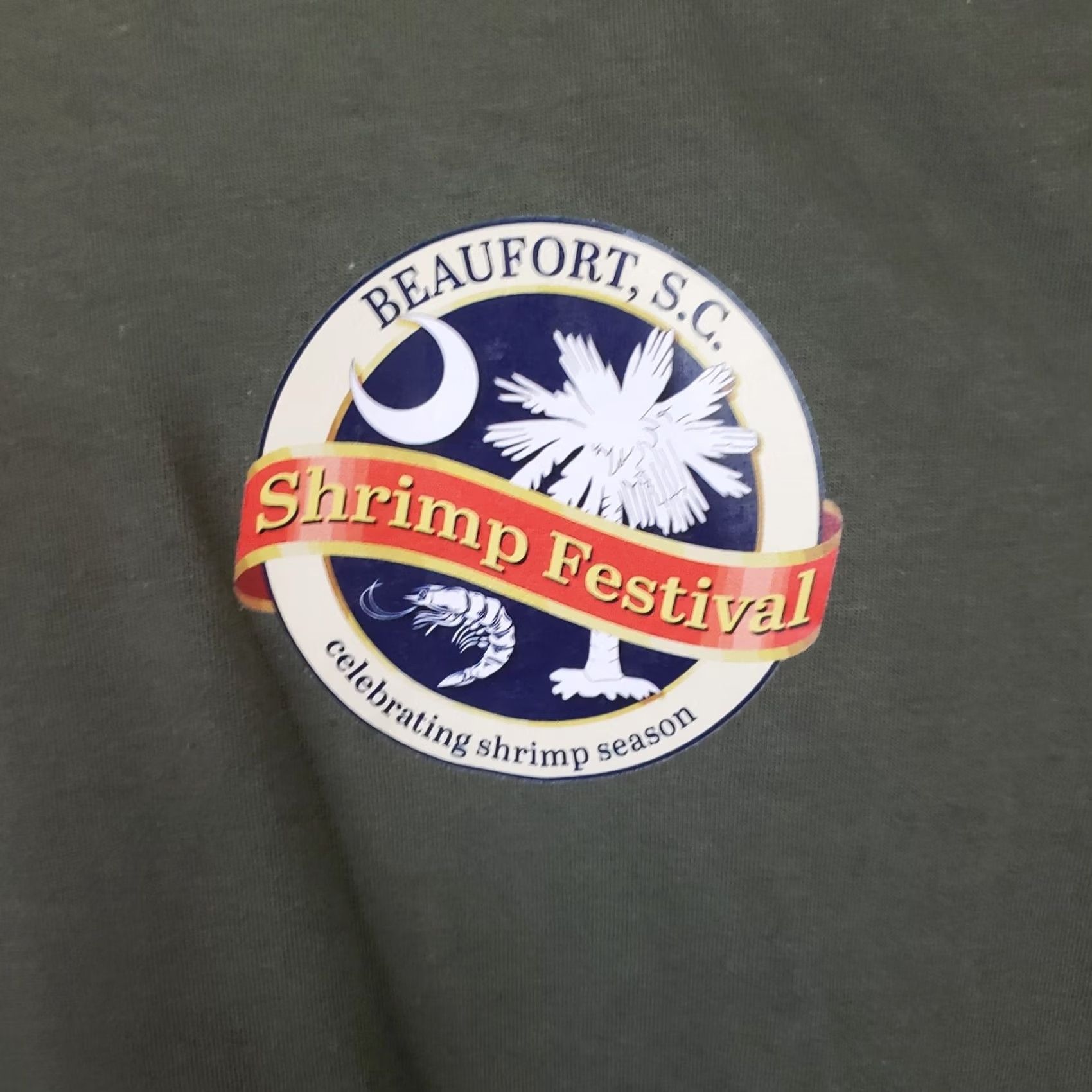 Shrimps Canvas T-Shirt Men M Green Short Sleeve Shrimp Graphics Beaufort Shrimp Festival New! Size US M / EU 48-50 / 2 - 4 Thumbnail