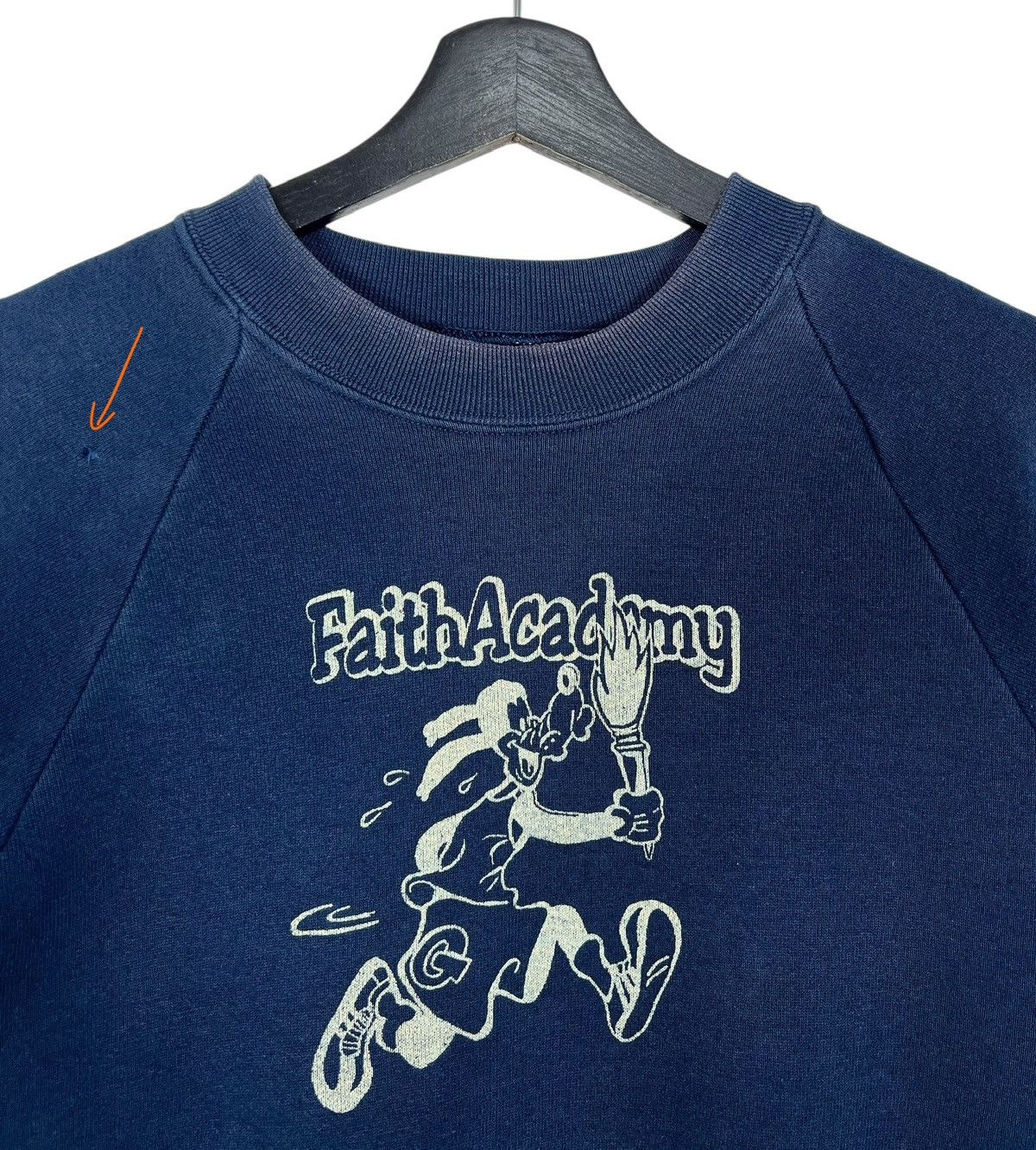 Vintage 80s Distressed Vintage Faith Academy College Sweatshirt Size US M / EU 48-50 / 2 - 4 Thumbnail
