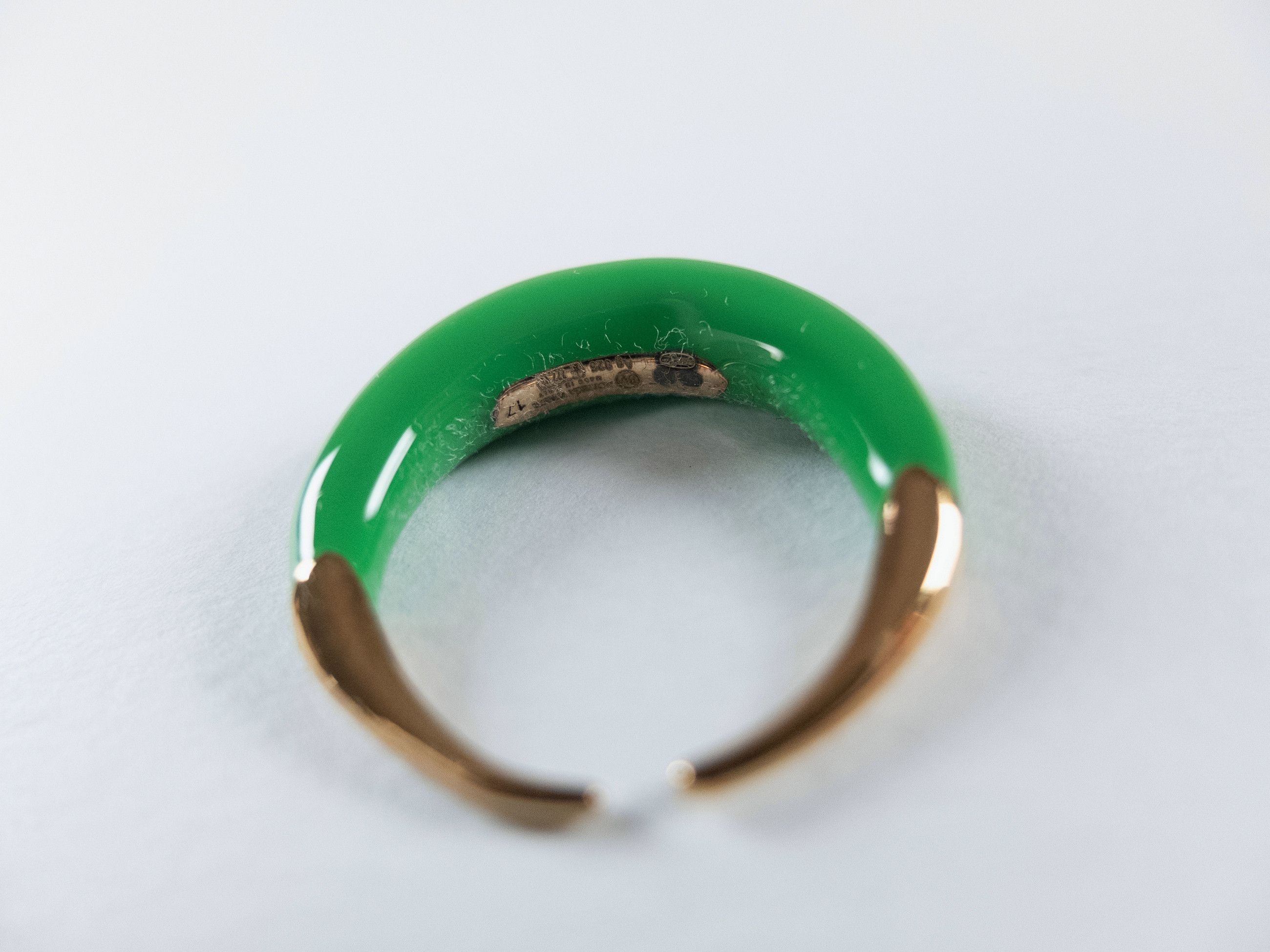 Bottega Veneta BOTTEGA VENETA Spine green sculptural silver ring 8 17 q Size ONE SIZE - 6 Thumbnail