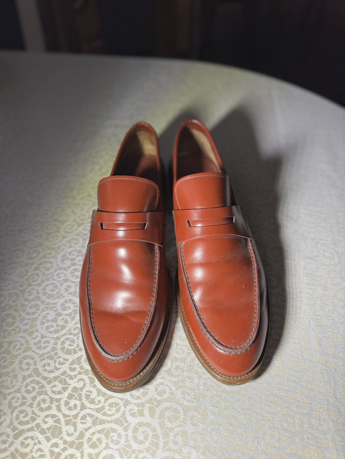 Z Zegna Ermenegildo Zegna Brown Leather Penny Loafers Size US 10 / EU 43 - 1 Thumbnail