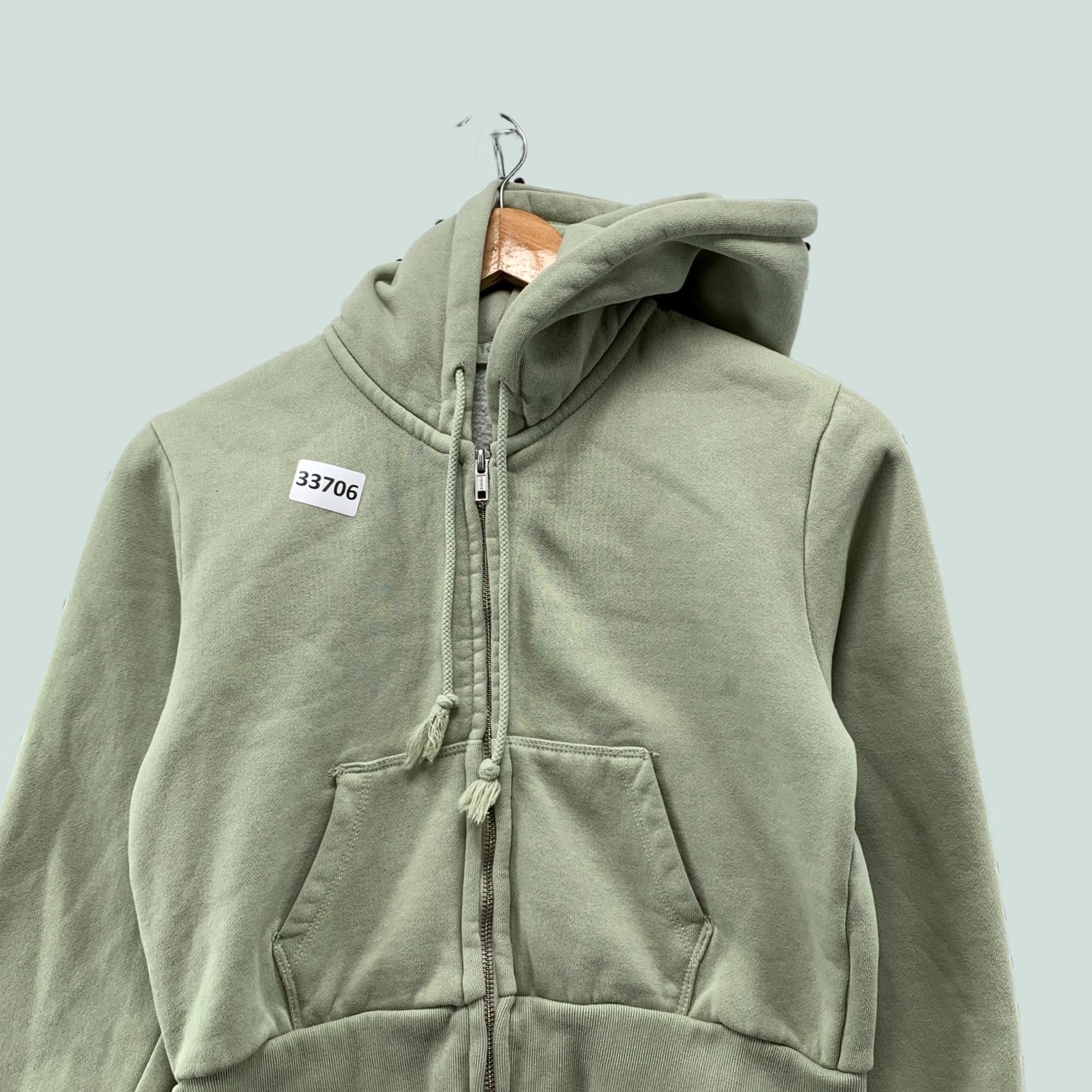 Brandy Melville John Galt Hoodie Womens One Size Pistachio Green Cropped Zip Sweatshirt 18x17.5 Size ONE SIZE - 1 Thumbnail