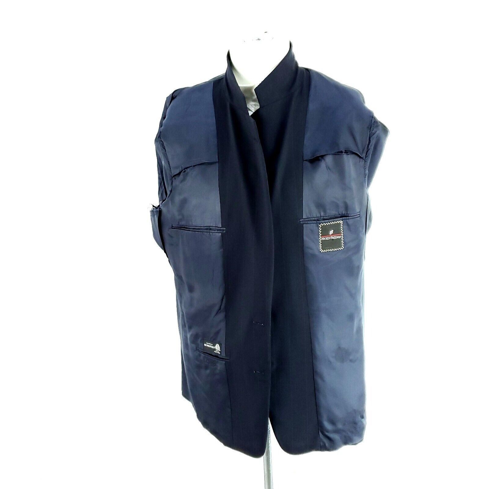 Hickey Freeman Hickey Freeman Boardroom Wool 2 Button Suit Jacket 42R Blue Size 42R - 10 Thumbnail
