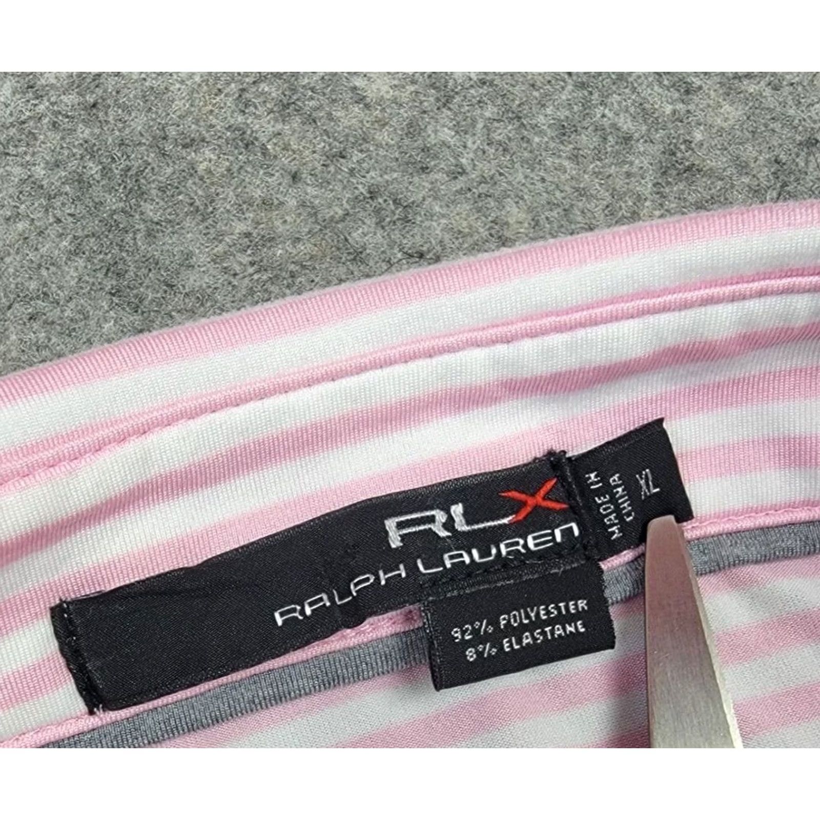Ralph Lauren RLX Ralph Lauren Polo Shirt Mens XL Pink White Stripe Golf Short Sleeve Sports Size US XL / EU 56 / 4 - 5 Thumbnail