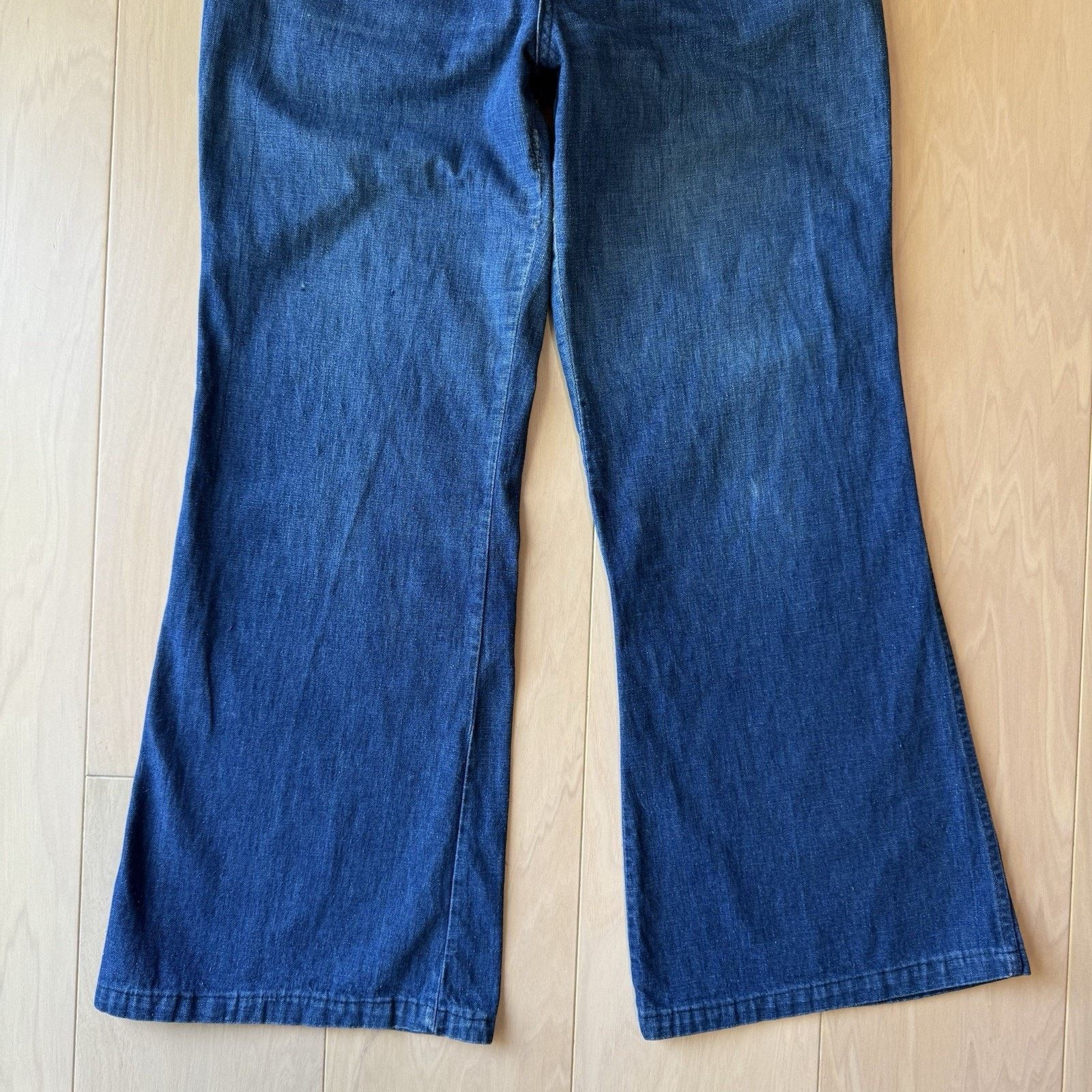 Vintage Vintage Navy Flare Pants 31 Blue Dark 70s Military Seafarer Size 31" - 4 Thumbnail