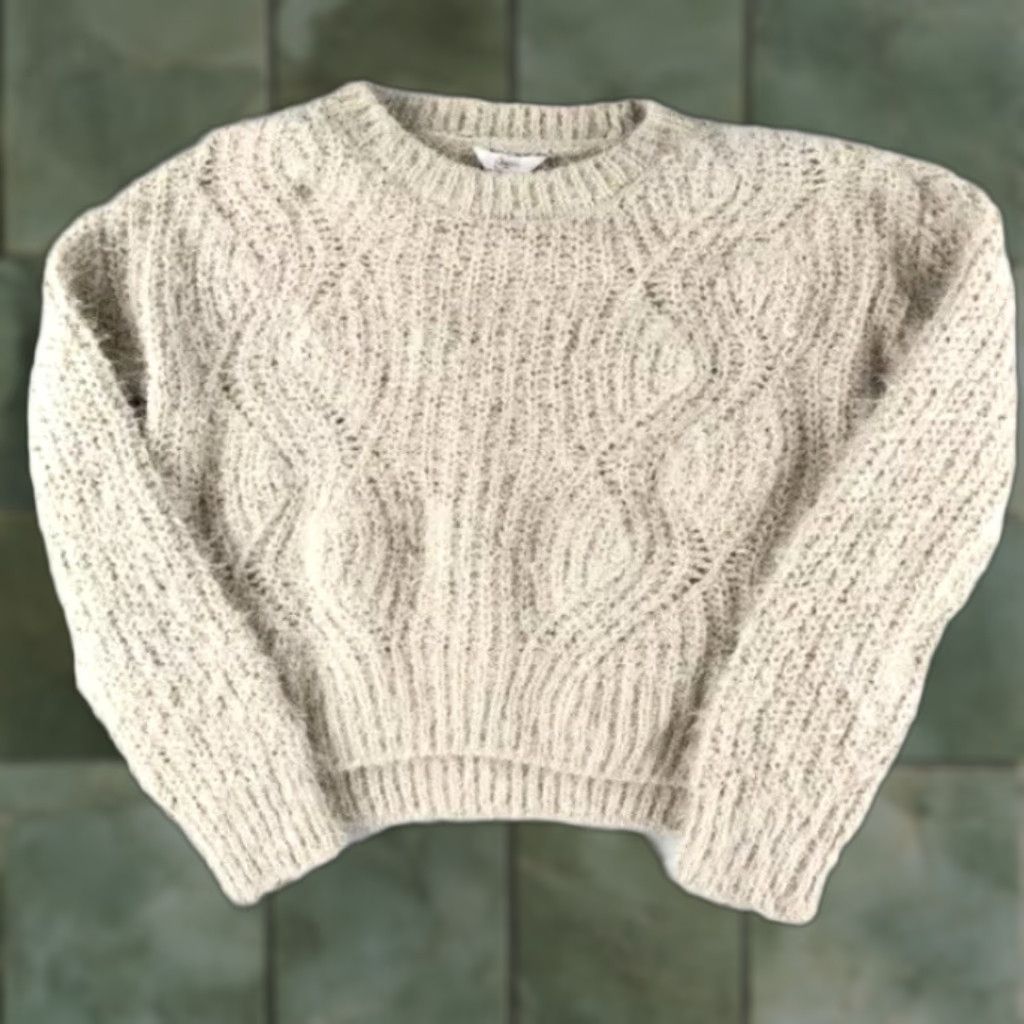 Vintage Candie’sFW Fuzzy Cropped Long Sleeve Knit Seater Pink L Womens Pullover Crew Neck Stylish Lightweight Size L / US 10 / IT 46 - 1 Thumbnail