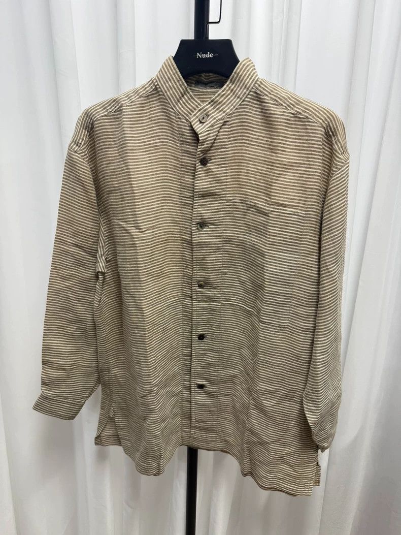 Issey Miyake Issey Miyake Striped Linen Shirt with Wooden Buttons- DMC Size US M / EU 48-50 / 2 - 1 Thumbnail