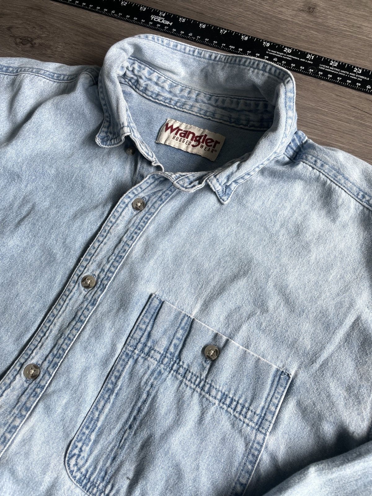 Vintage × Wrangler Vintage Wrangler “Cropped Rugged Wear” Button-up (No Sz.) Size US L / EU 52-54 / 3 - 2 Thumbnail