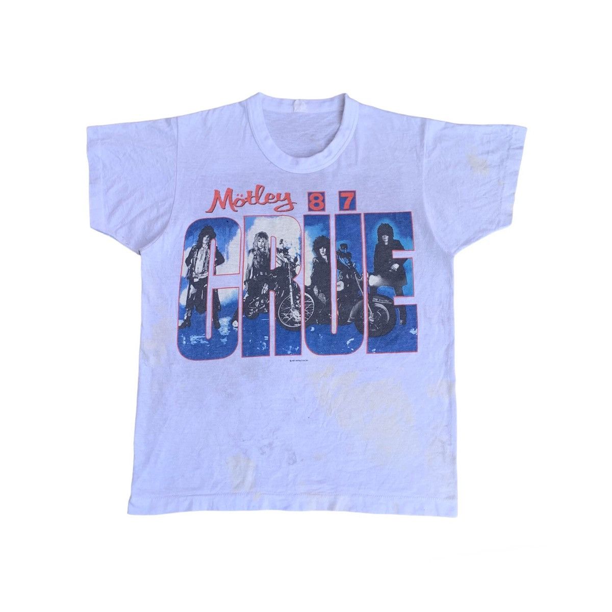 image of Band Tees x Rock Band Vintage Motley Crue Girls Girls Girls World Tour Band Tshirt in White (Size M