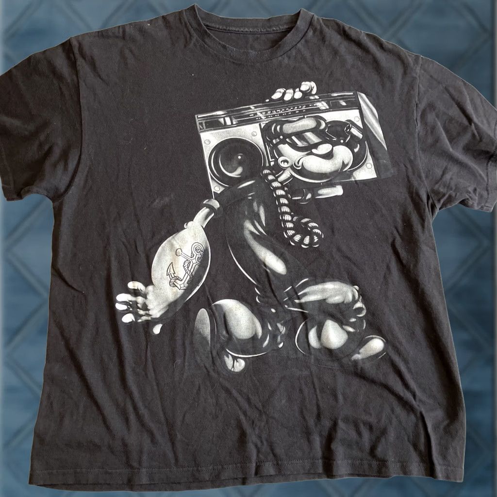 Mad Engine Mad Engine Hip Hop Popeye The Sailor Man Boom Box B Boy T Shirt XL Black Crew Short Sleeve Men Regular Graphic Print Vintage No Size US XL / EU 56 / 4 - 1 Thumbnail