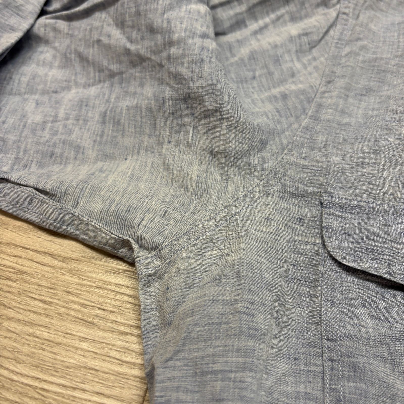 Theory Theory Rotuma Linen Blend Chambray Button Up Shirt Large Size US L / EU 52-54 / 3 - 9 Thumbnail