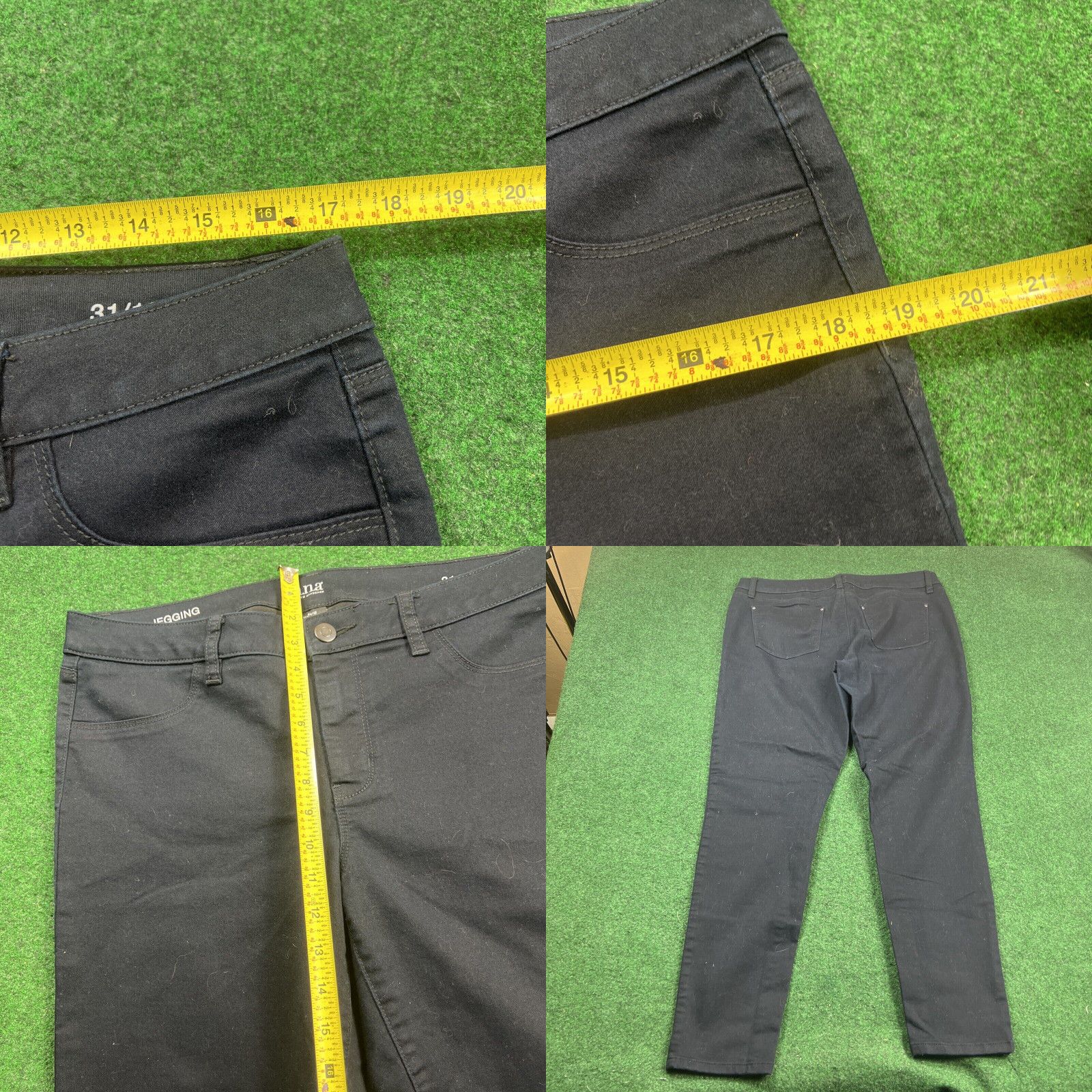 Vintage A.N.A. women’s black jeggings Sz 31/12 Measured 34x29 Size 31" - 8 Thumbnail