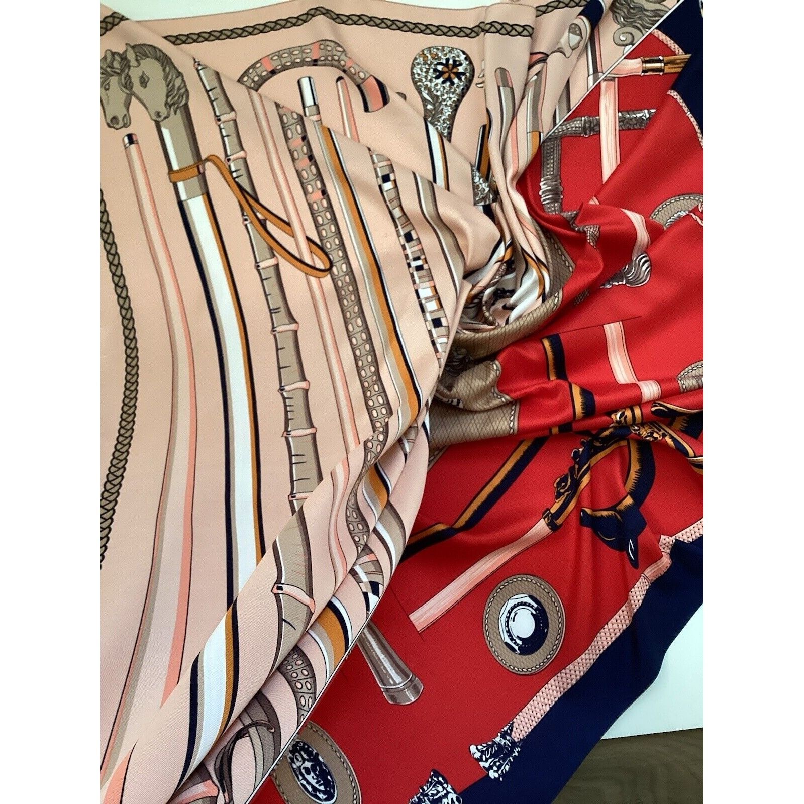 Designer Amazing Multicolor Mens Walking Cane Print Silk Scarf 50" - Size ONE SIZE - 5 Thumbnail