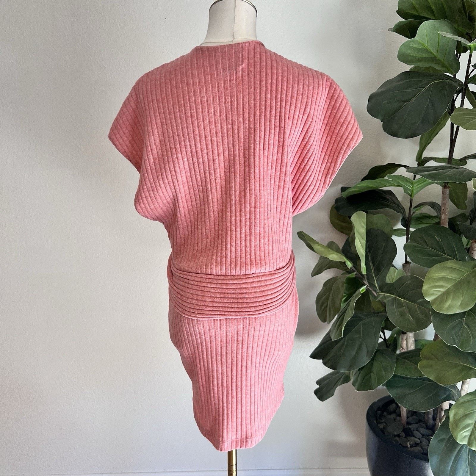 Saylor NWOT $230 SAYLOR Yelle Mini Dress (S) Pink Ribbed Belt Size S / US 4 / IT 40 - 5 Thumbnail