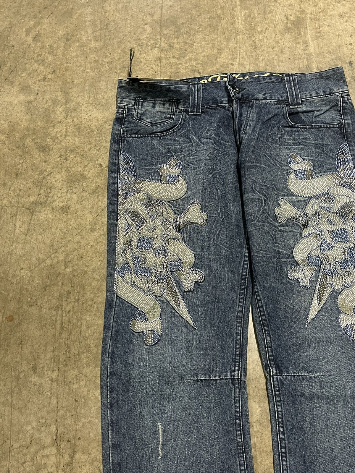 Ed Hardy × Vintage Ed hardy vintage baggy fit denim skull dragon print rare NWT Size US 38 / EU 54 - 5 Thumbnail