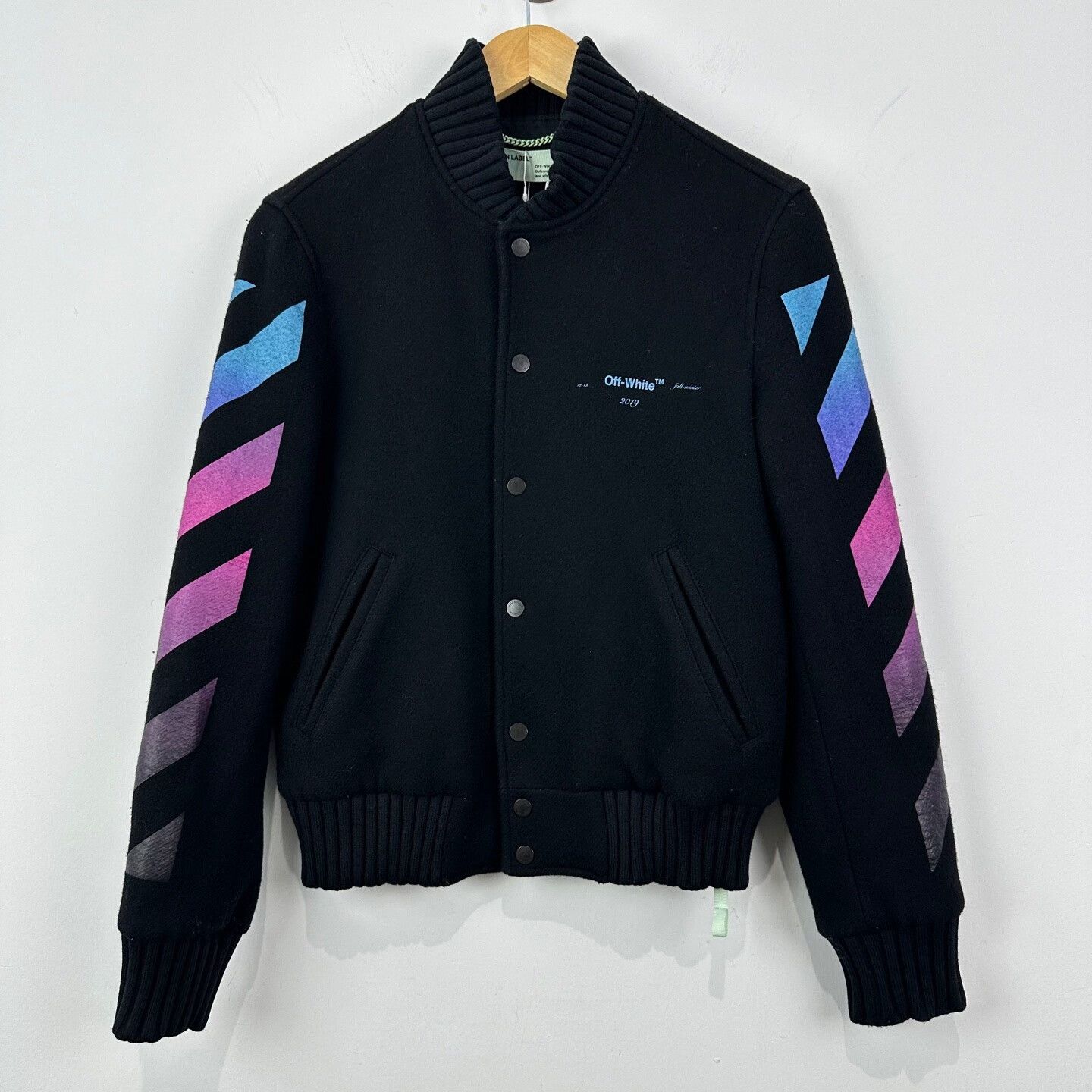 Off-White Off-White Gradient Cashmere Bomber Jacket Size US XXS / EU 40 - 1 Thumbnail