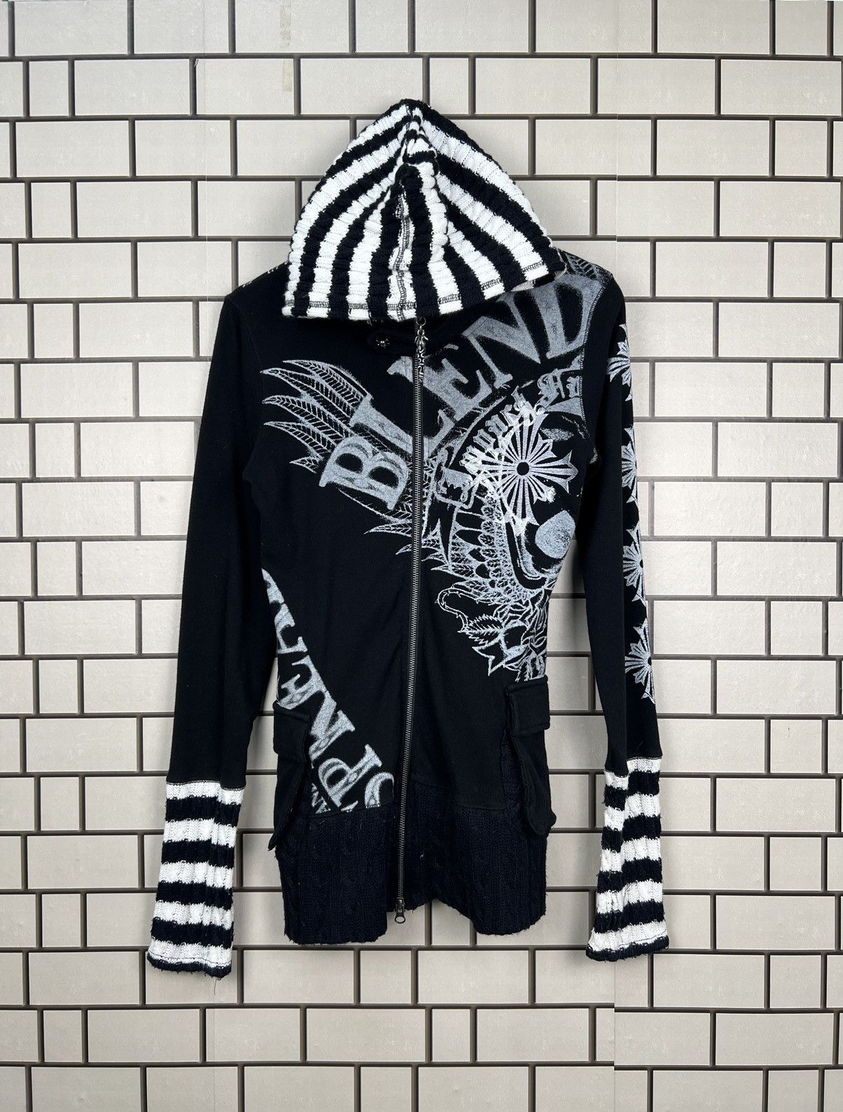Japanese Brand Glitz Poem Skull Cross Hooded Jacket Size US S / EU 44-46 / 1 - 1 Thumbnail