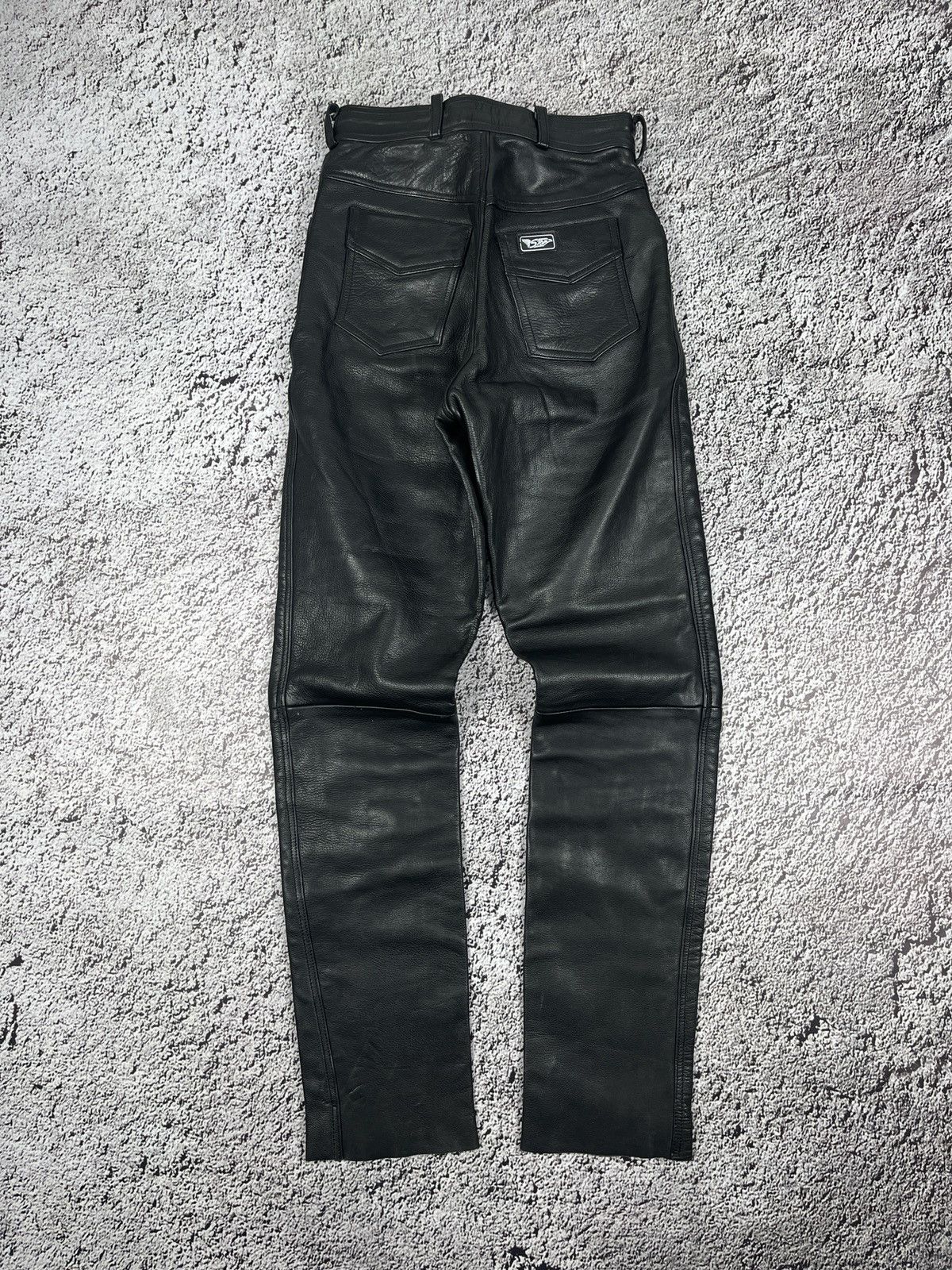 Leather Vintage Y2K opium biker leather gothic pants avantgarde Size 26" / US 2 / IT 38 - 1 Thumbnail